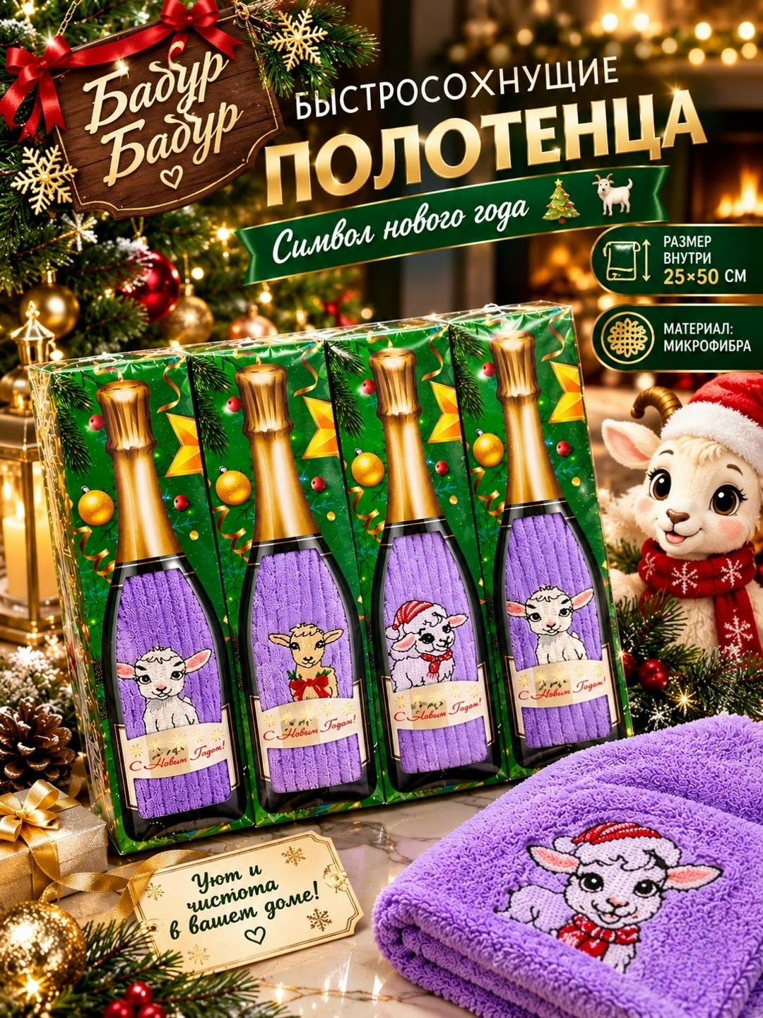 полотенце махровое в подарочной коробке символ года бутылочка,новогодние наборы полотенец,полотенца кухонные подарочный набор полотенец,подарочные наборы полотенец,полотенца подарочный новый год