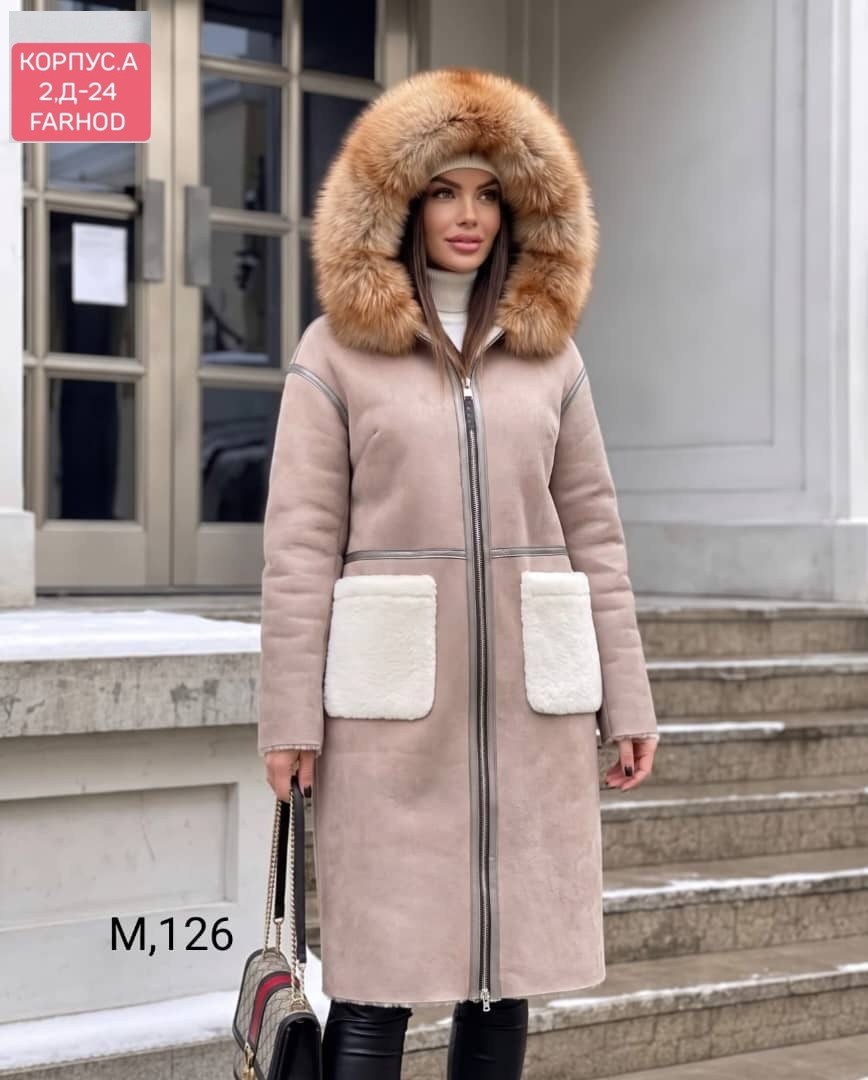 дублёнка женская,зимняя дубленка,дубленка зимняя с капюшоном,дубленка с капюшоном,двусторонняя дубленка