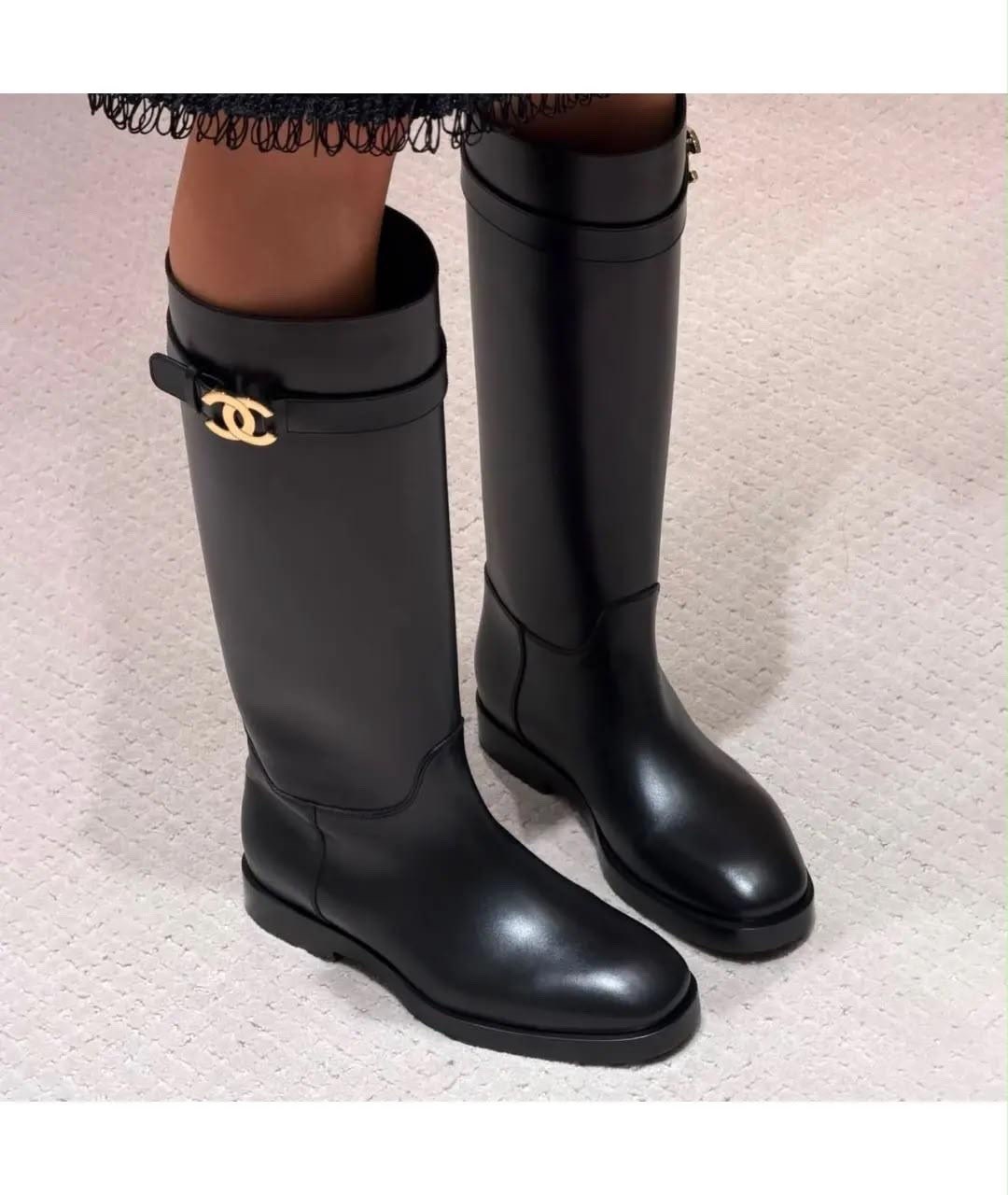 сапоги chanel,женские осенние сапоги chanel 2026 черные кожаные высокие,сапожки шанель,chanel сапоги женские,брендовые сапоги