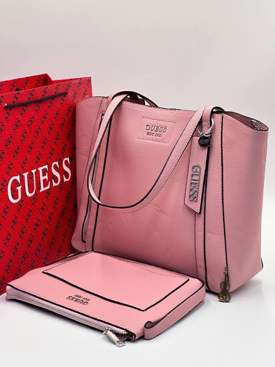розовая сумка guess,cумка guess,женская сумка guess,женская большая сумка guess,guess сумка шоппер