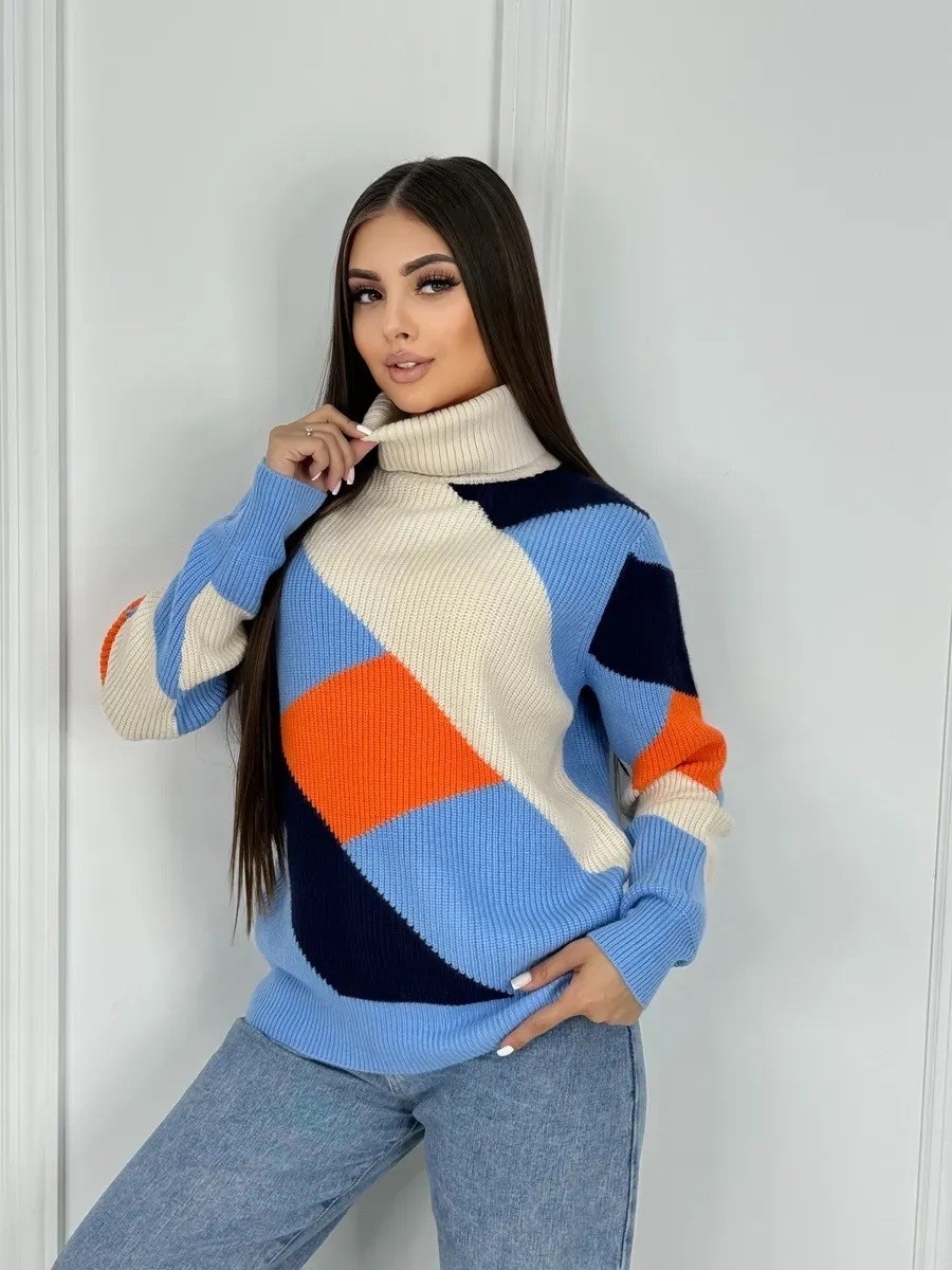 свитер оверсайз шерстяной вязаный с горлом a&p fashion shop 187203071,свитер вязаный оверсайз с горлом теплый a&p fashion shop,свитер теплый джемпер,свитера женские,дизайн свитера