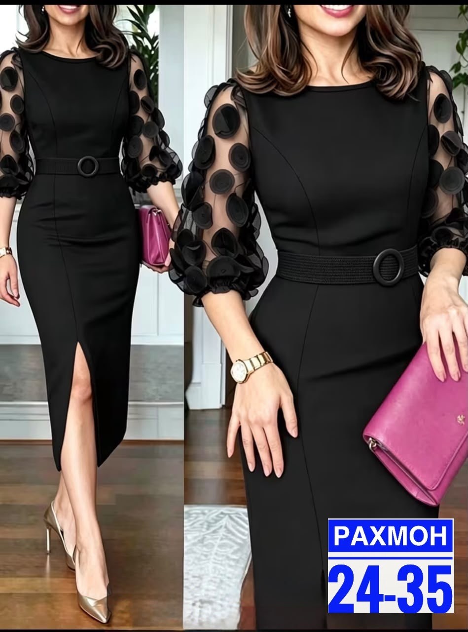 платье с сеткой,платье с рукавами фонарик,элегантные платья,удлиненное платье,модное платье
