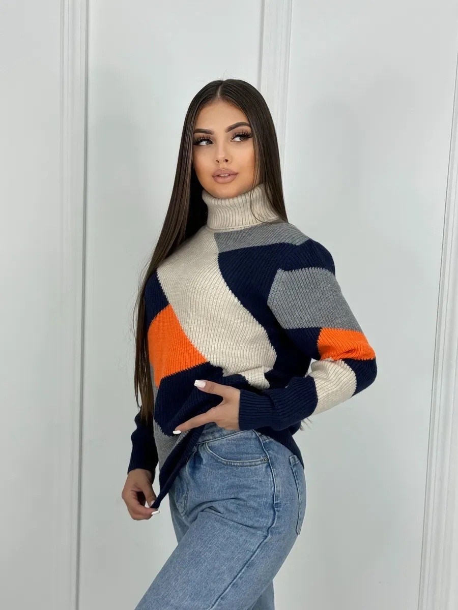 свитер оверсайз шерстяной вязаный с горлом a&p fashion shop 187203071,свитер вязаный оверсайз с горлом теплый a&p fashion shop,свитер теплый джемпер,свитера женские,дизайн свитера