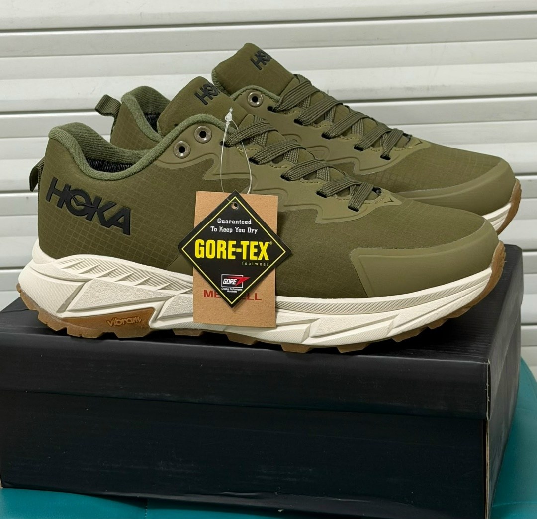 кроссовки hoka one one transport gore-tex slate oat milk зеленый,кроссовки hoka,кроссовки hoka one one,кроссовки,мужские кроссовки