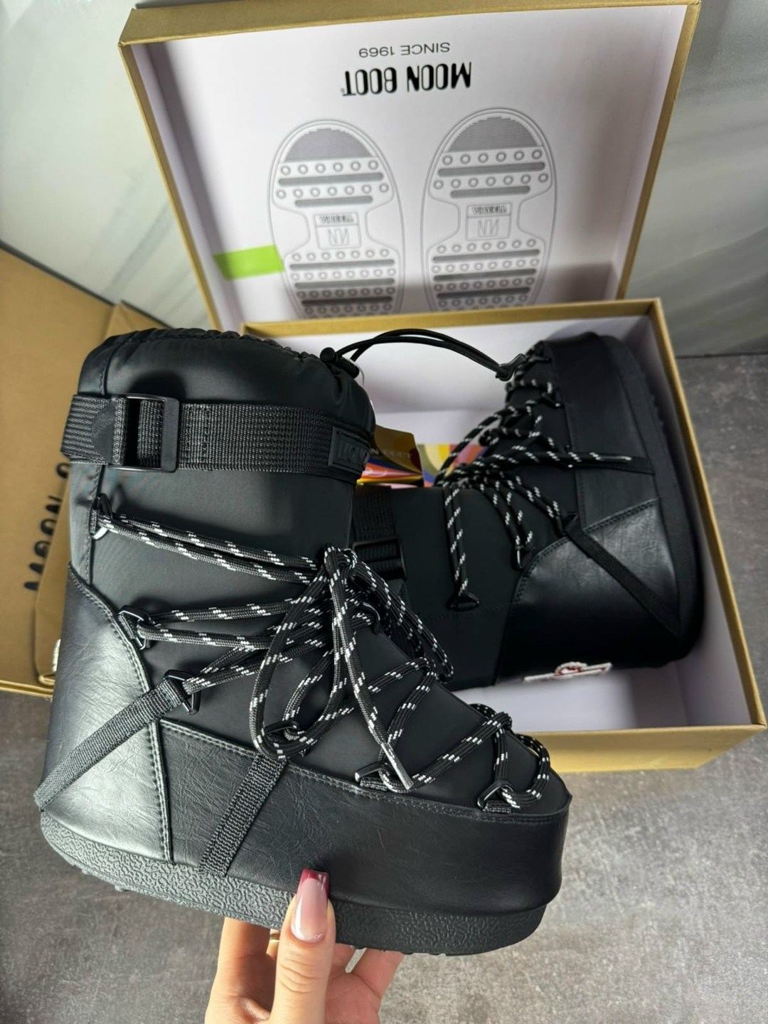 зимние ботинки moon boot icon черный,,ботинки moon boot,зимние сапоги,зимняя
