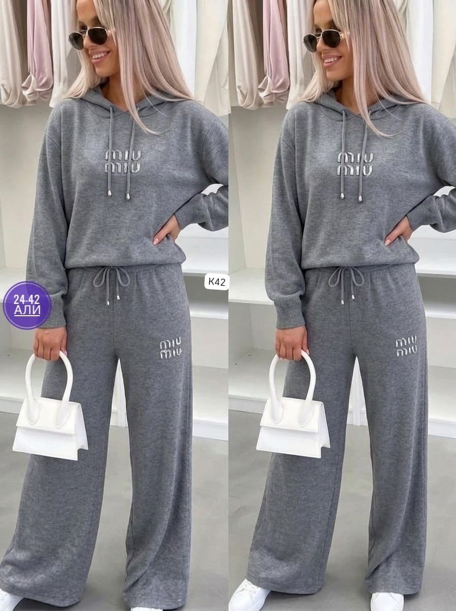 костюм трикотажный женский,вязаный костюм свитшот и брюки trend collection,трикотажный костюм,cпортивный костюм женский на флисе,вязаный костюм свитшот и брюки trend.collection 329654099
