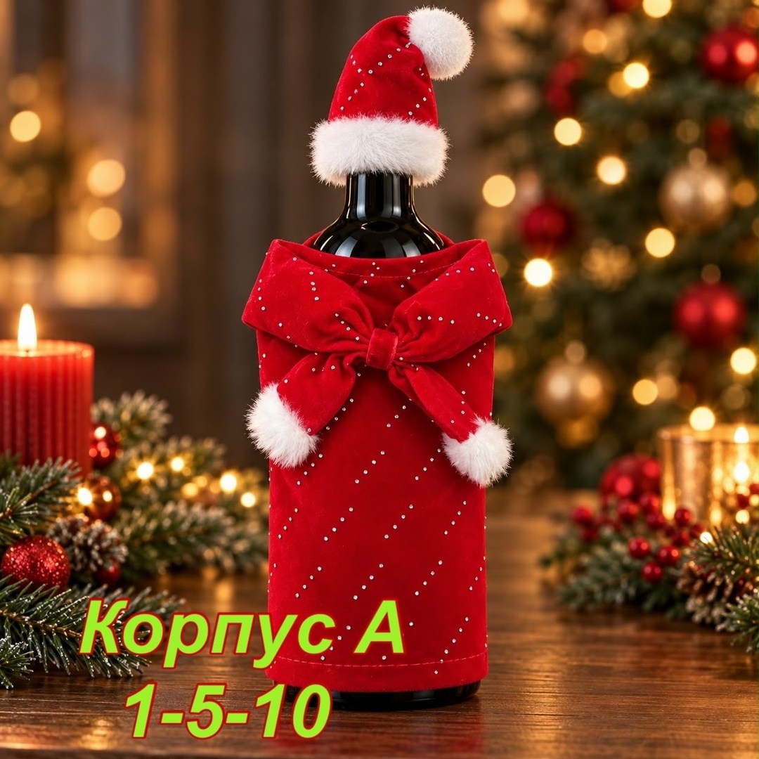 новогодний чехол для бутылки,чехол для бутылки вина,чехол для бутылки,чехол на бутылку шампанского "снегурочка" и "дед мороз",чехол на бутылку санта 32*11 см