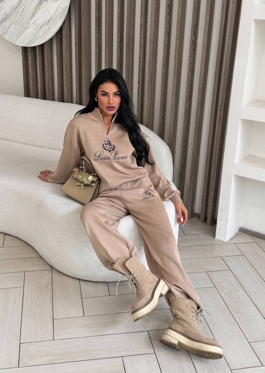 вязаный костюм свитшот и брюки trend collection,костюм на флисе,костюм женский,костюм трикотажный женский,костюм спортивный женский