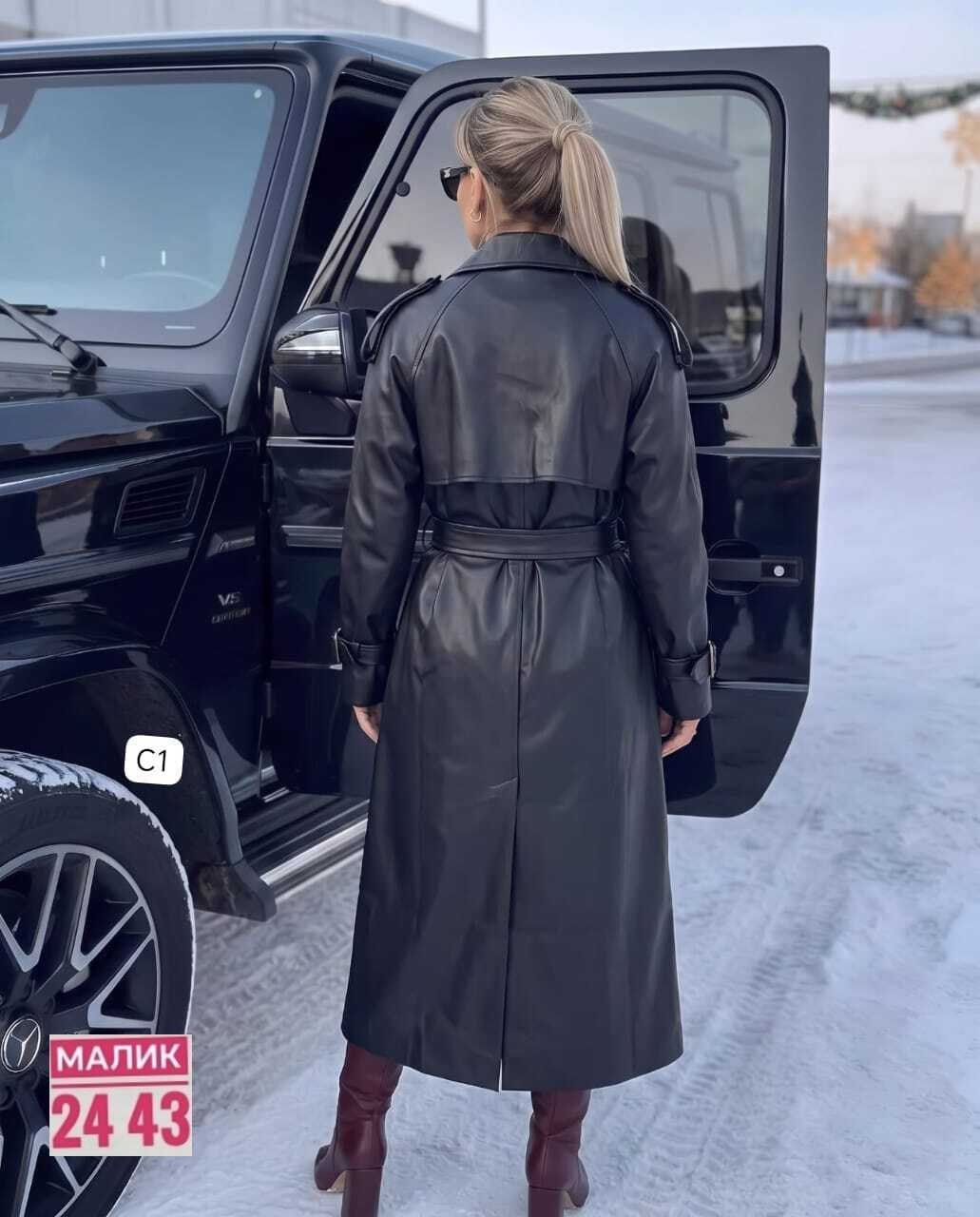 кожаный плащ женский,тренч из экокожи в базовом черном цвете,плащ тренч женский 46 48,пальто стеганое длинное,плащ тренч длинный кожаный gly 170381837