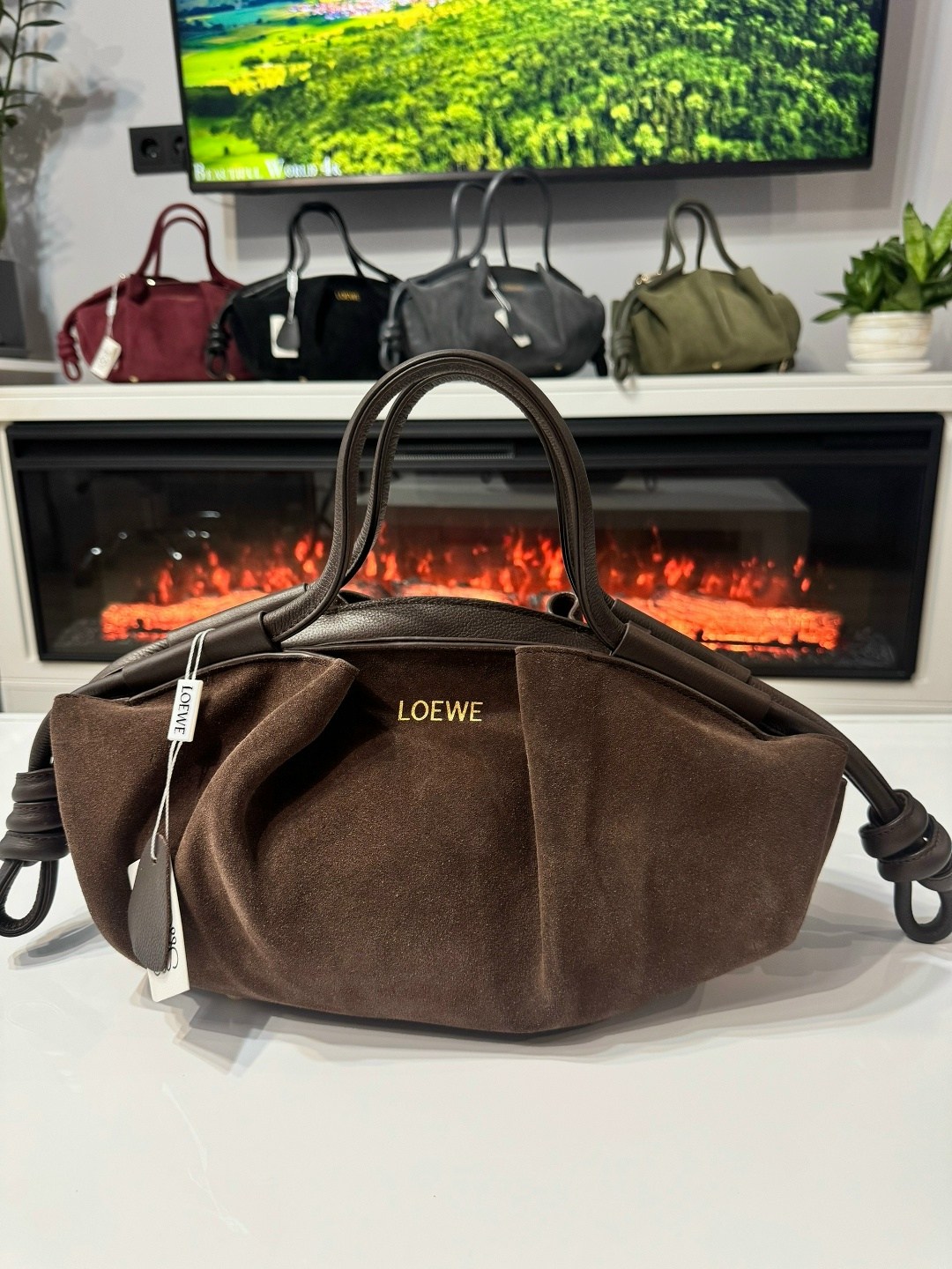 сумка loewe 33-15 см натуральная замша,сумка замшевая,женские сумки натуральная замша,сумка,сумка-тоут на плечо серая замшевая