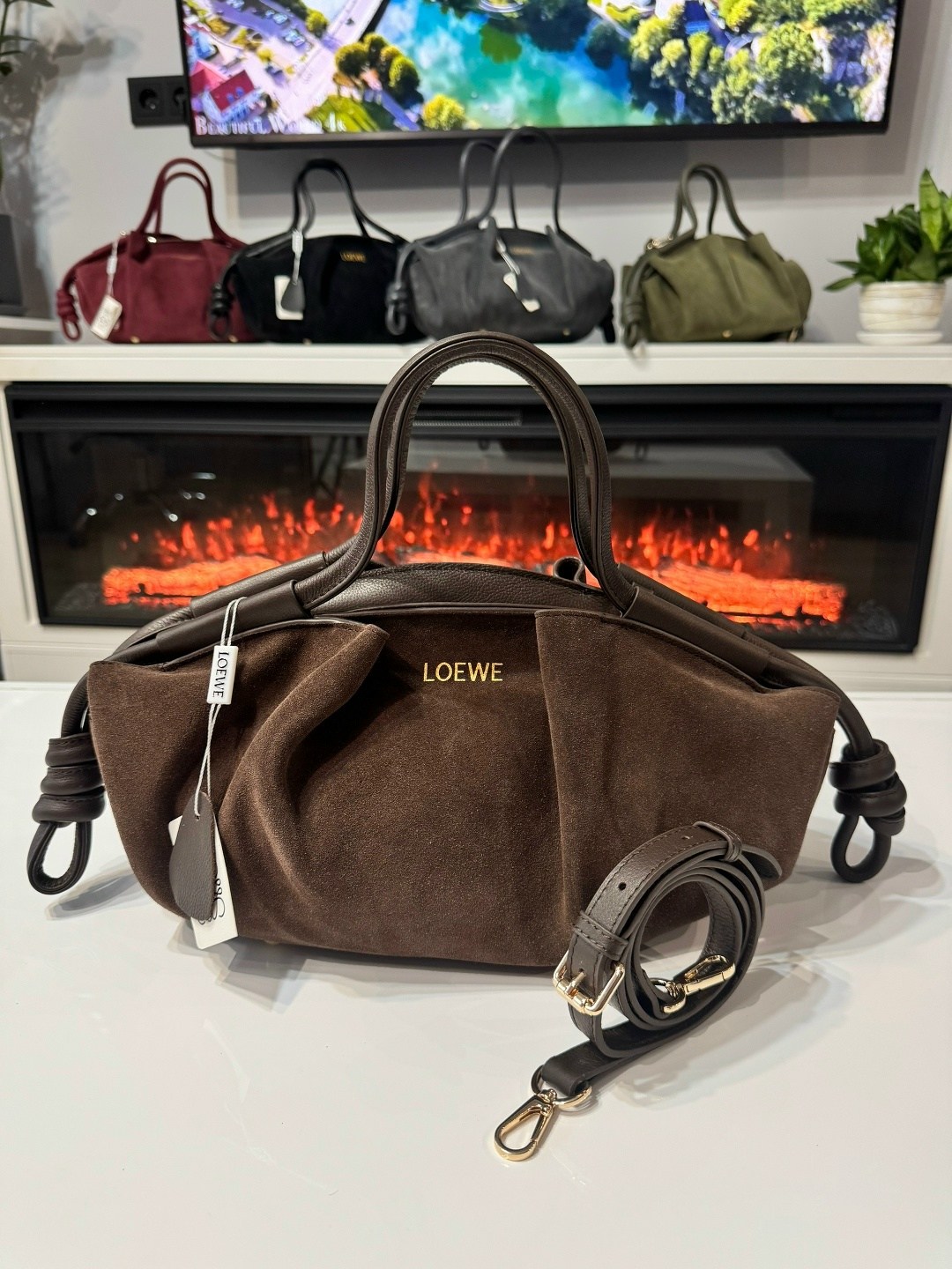 сумка loewe 33-15 см натуральная замша,сумка замшевая,женские сумки натуральная замша,сумка,сумка-тоут на плечо серая замшевая