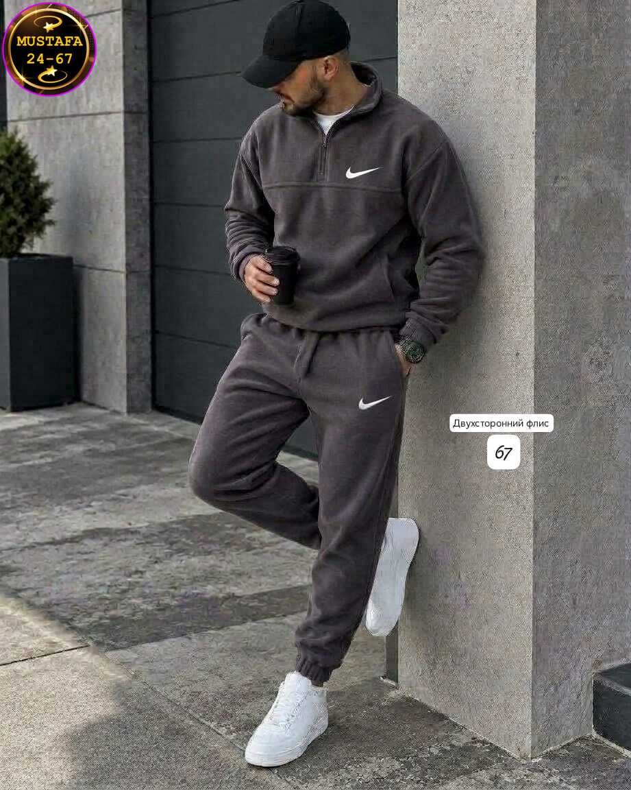 спортивный костюм nike на флисе,мужской спортивный костюм на флисе,мужской зимний спортивный костюм nike на флисе чёрный с капюшоном,спортивные костюмы,костюм на флисе nike