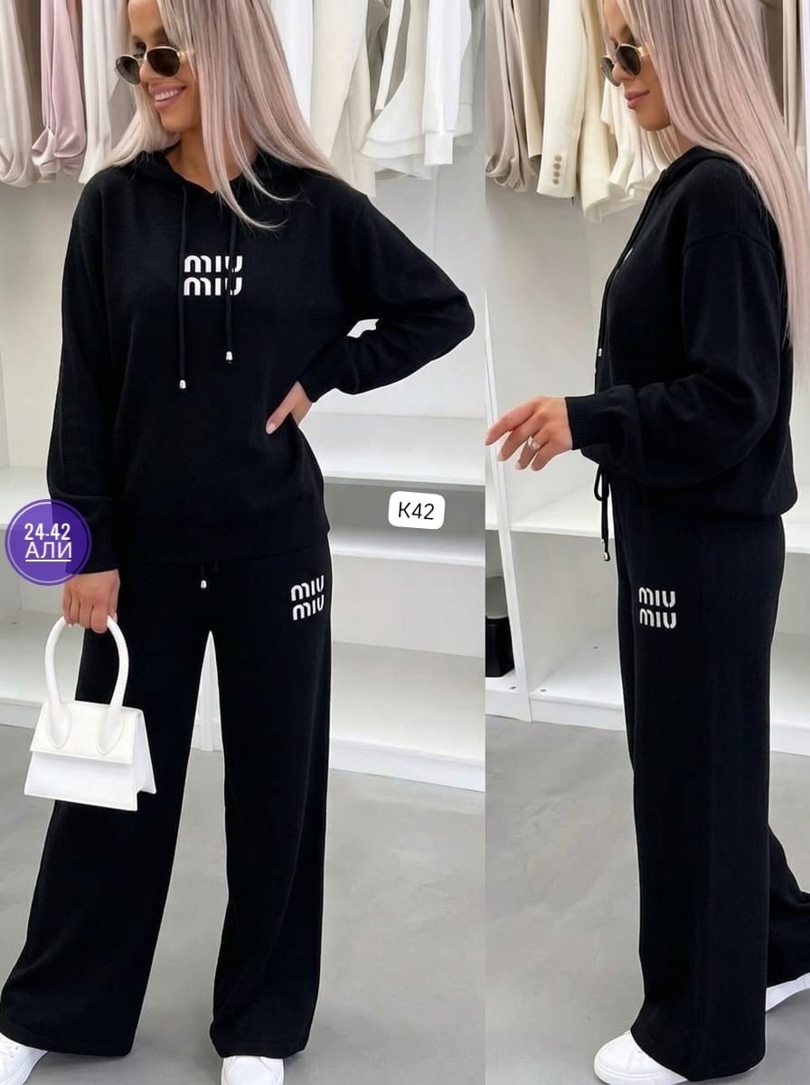 костюм трикотажный женский,вязаный костюм свитшот и брюки trend collection,трикотажный костюм,cпортивный костюм женский на флисе,вязаный костюм свитшот и брюки trend.collection 329654099