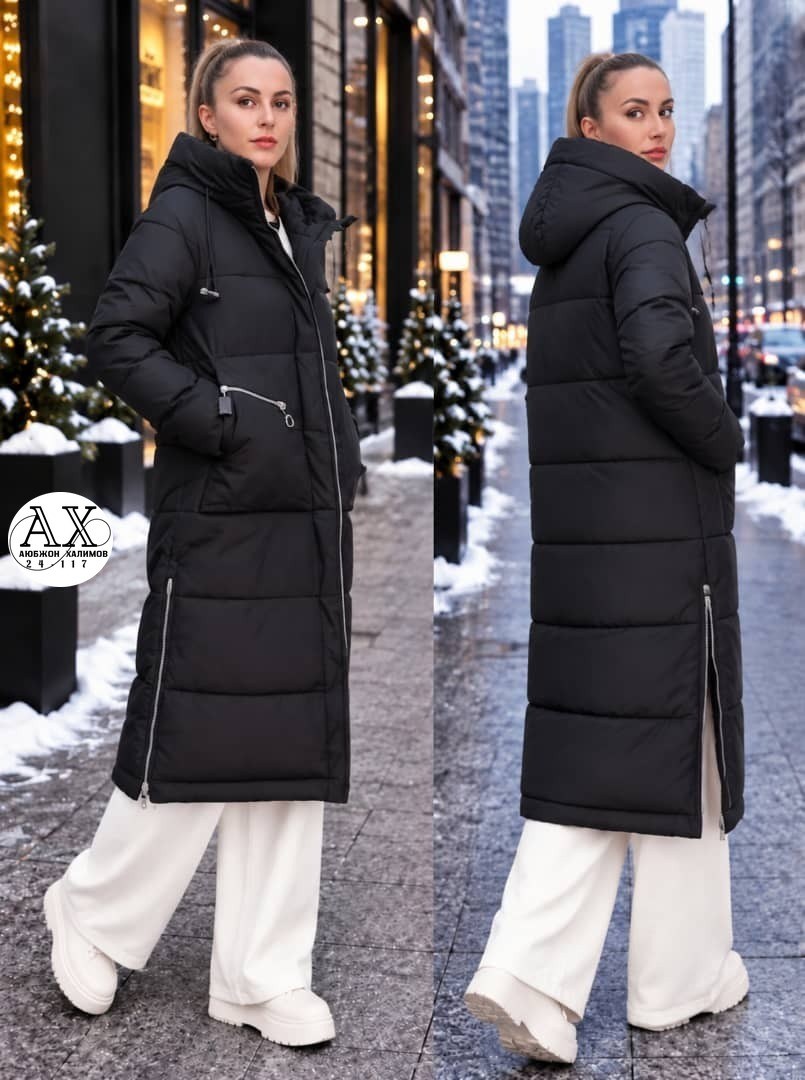 зимний пуховик длинный с капюшоном mon fashion,длинные пуховики,пуховик зимний длинный с капюшоном macio 180110327,куртка удлиненная,пуховик женский зимний с капюшоном длинный