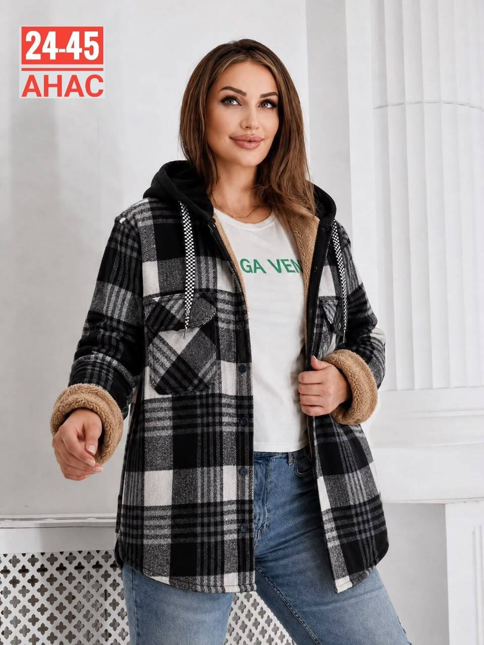 толстовка теплая,рубашка оверсайз теплая в клетку удлиненная amy store,рубашка с капюшоном,рубашка на меху,рубашка женская в клетку теплая оверсайз