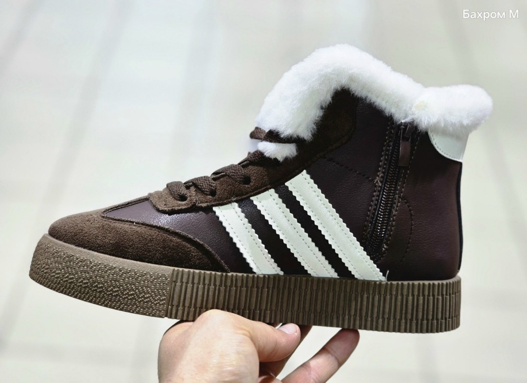 ,кроссовки adidas samba, женская,кроссовки высокие adidas samba зимние с мехом,кроссовки зимние женские