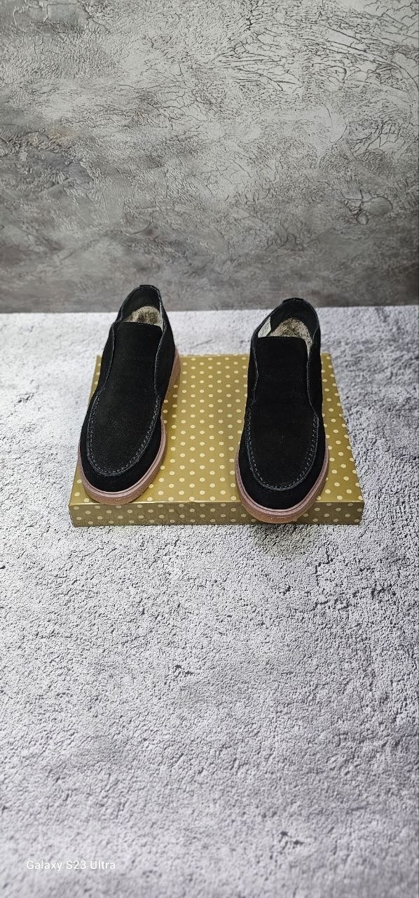 ботинки зимние лоферы мужские замшевые loro piana suede brown,ботинки замшевые,,лоферы замшевые на меху,мужские лоферы loro piana