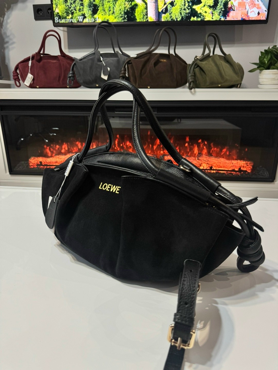 сумка loewe 33-15 см натуральная замша,женская сумка loewe,loewe сумка на плечо,loewe сумка,сумка