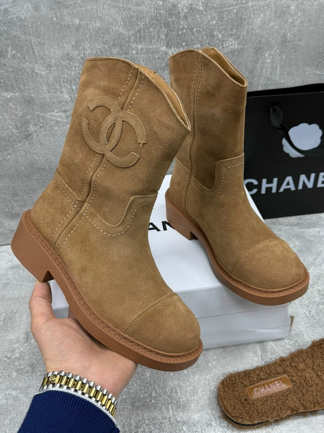 замшевые сапоги,женские сапоги,сапоги chanel,,замшевые сапоги женские