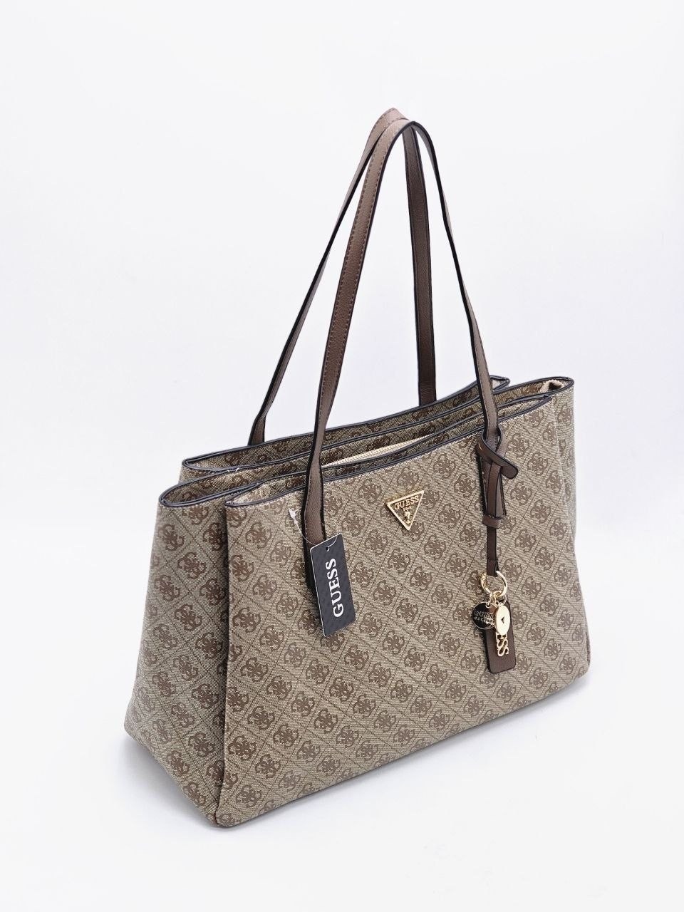 сумка guess,сумка шоппер guess,сумка шоппер женская guess hwebg8 76723,большая сумка-тоут для подруги с монограммой meridian guess черный,женская сумка guess
