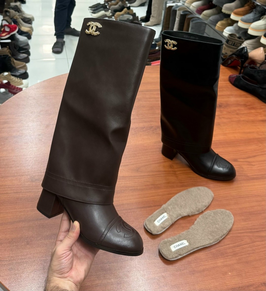 сапоги chanel,сапоги шанель,,кожаные сапоги,модные сапоги