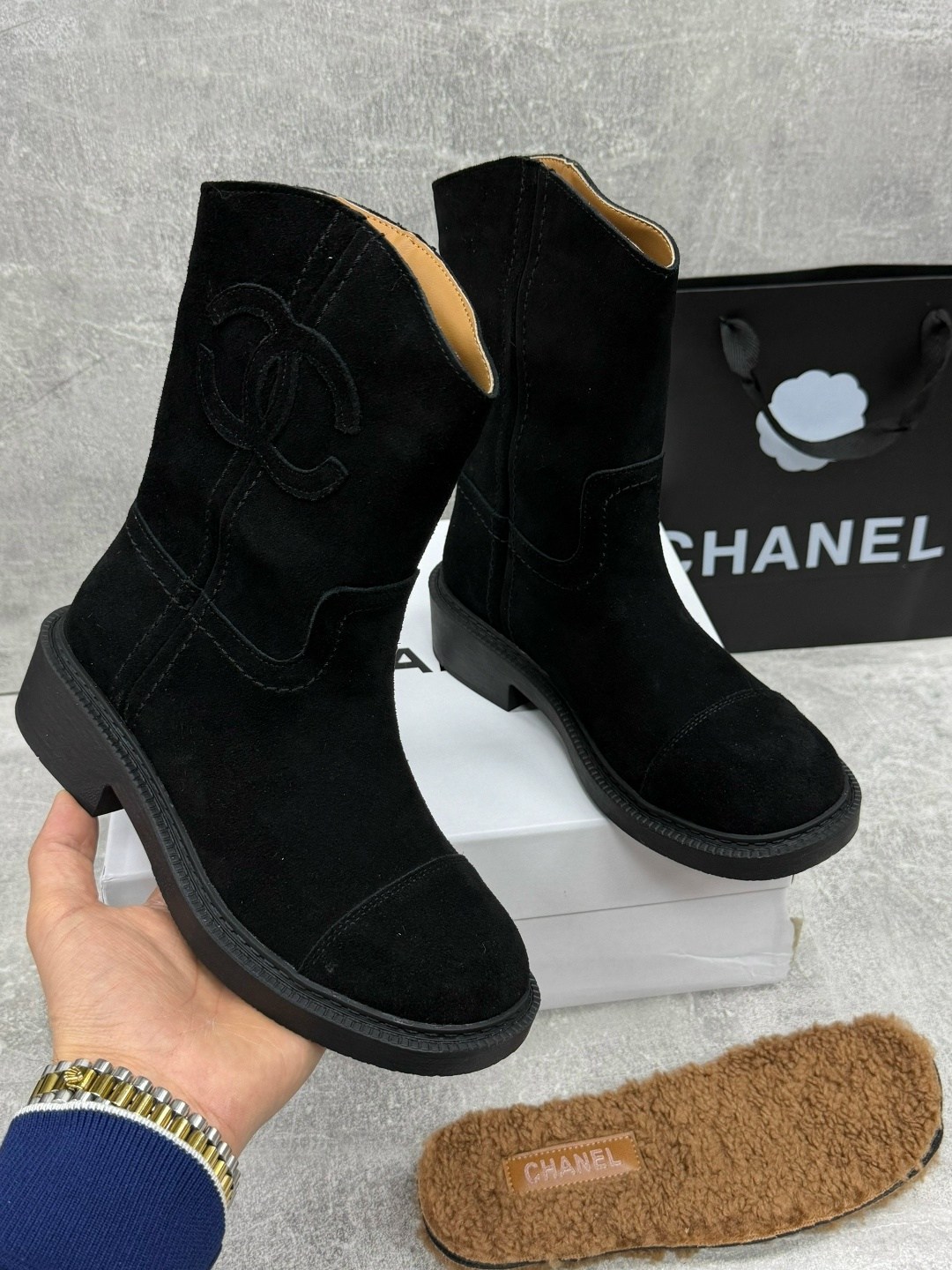 замшевые сапоги,женские сапоги,сапоги chanel,,замшевые сапоги женские