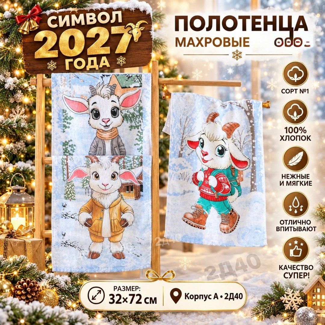 набор новогодних полотенец,новогодние полотенца,полотенца вафельные,кухонные полотенца новогодние символ 2026 года лошадь kse-ni 503003200,полотенце вафельное новогоднее