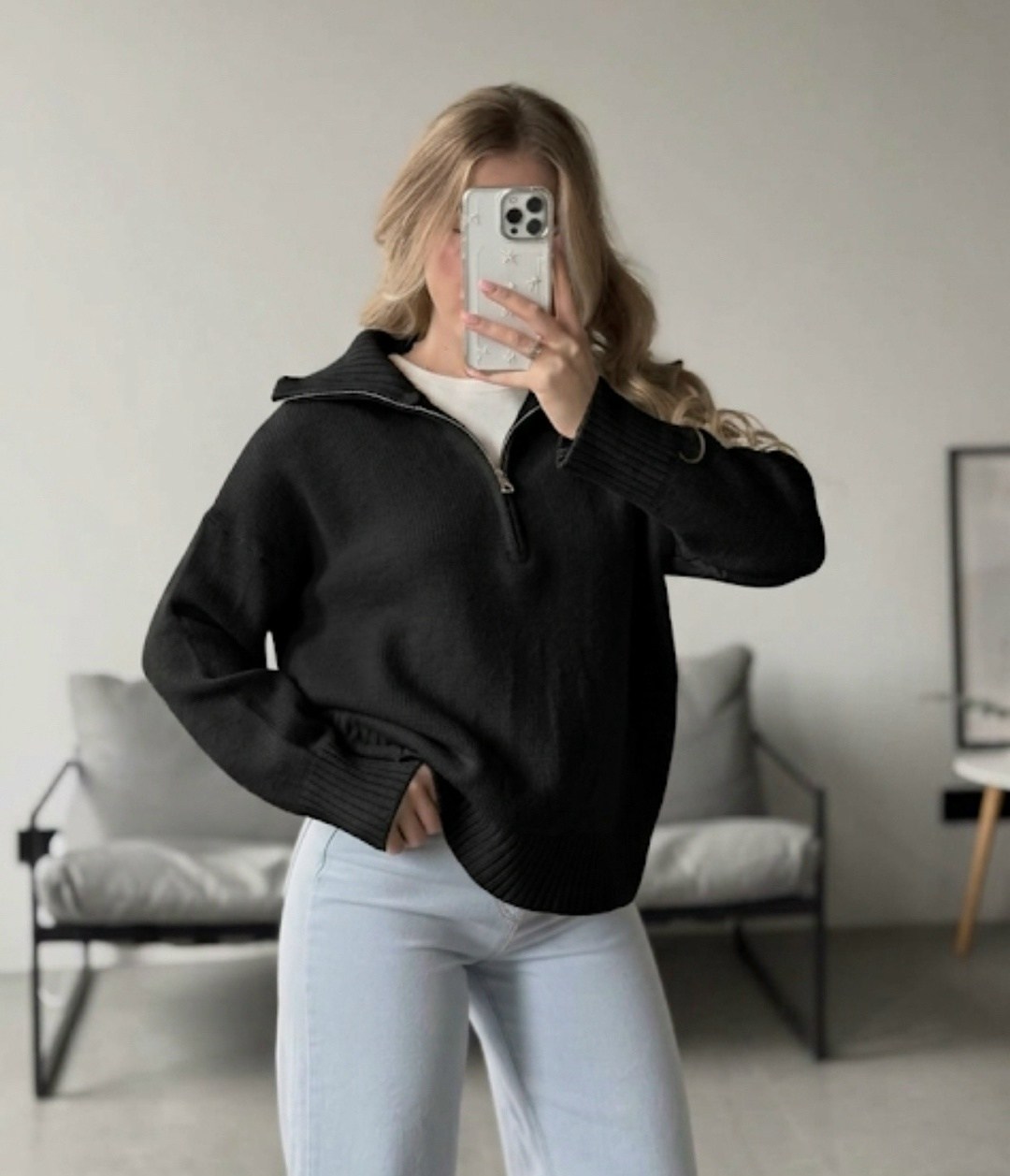 свитер укороченный оверсайз с горлом на молнии lyly fashion,свитер оверсайз женский с горлом на молнии safin,свитер с горлом на молнии оверсайз vada,кофта на молнии оверсайз,джемпер оверсайз с воротни