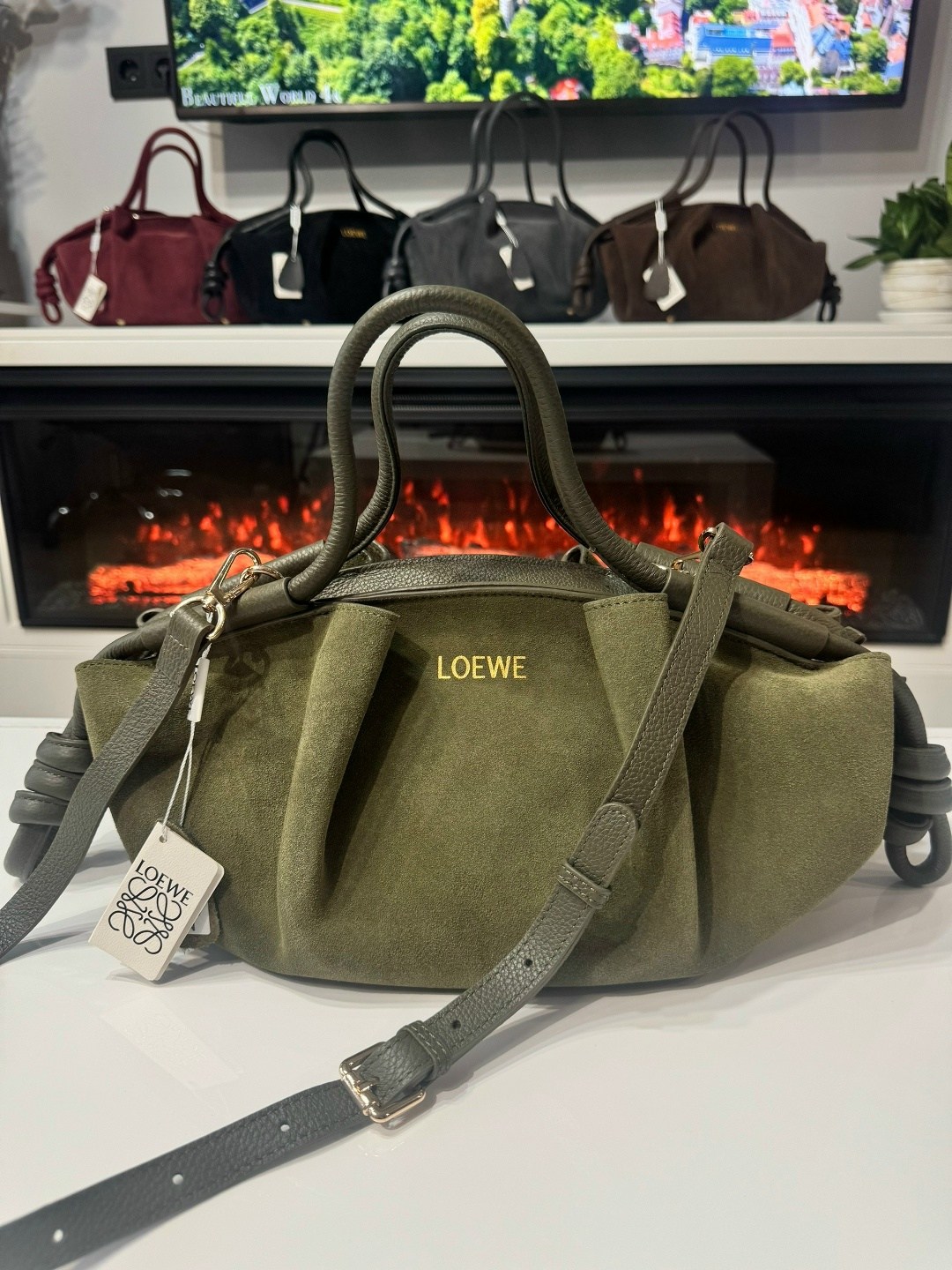 сумка loewe 33-15 см натуральная замша,сумка замшевая,женские сумки натуральная замша,сумка,сумка-тоут на плечо серая замшевая