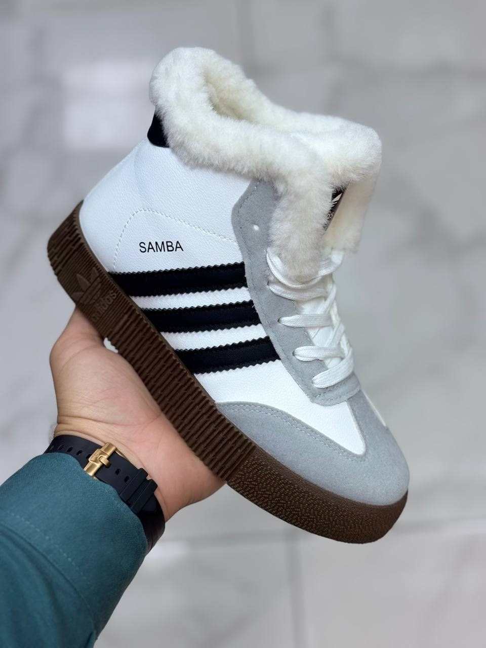 ,кроссовки высокие adidas samba зимние с мехом,кроссовки зимние женские,кроссовки зимние,женские кроссовки