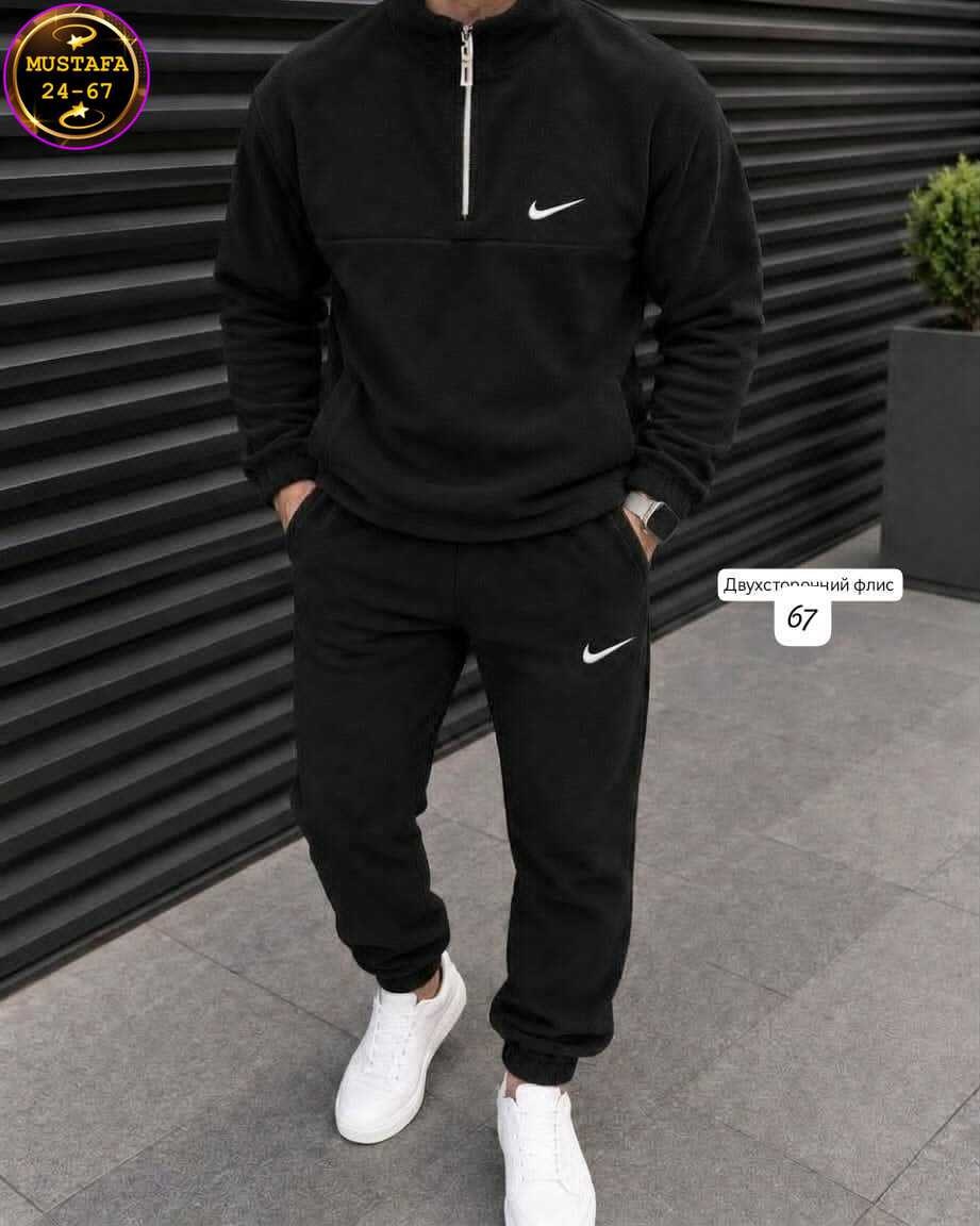 спортивный костюм nike на флисе,мужской спортивный костюм на флисе,мужской зимний спортивный костюм nike на флисе чёрный с капюшоном,спортивные костюмы,костюм на флисе nike