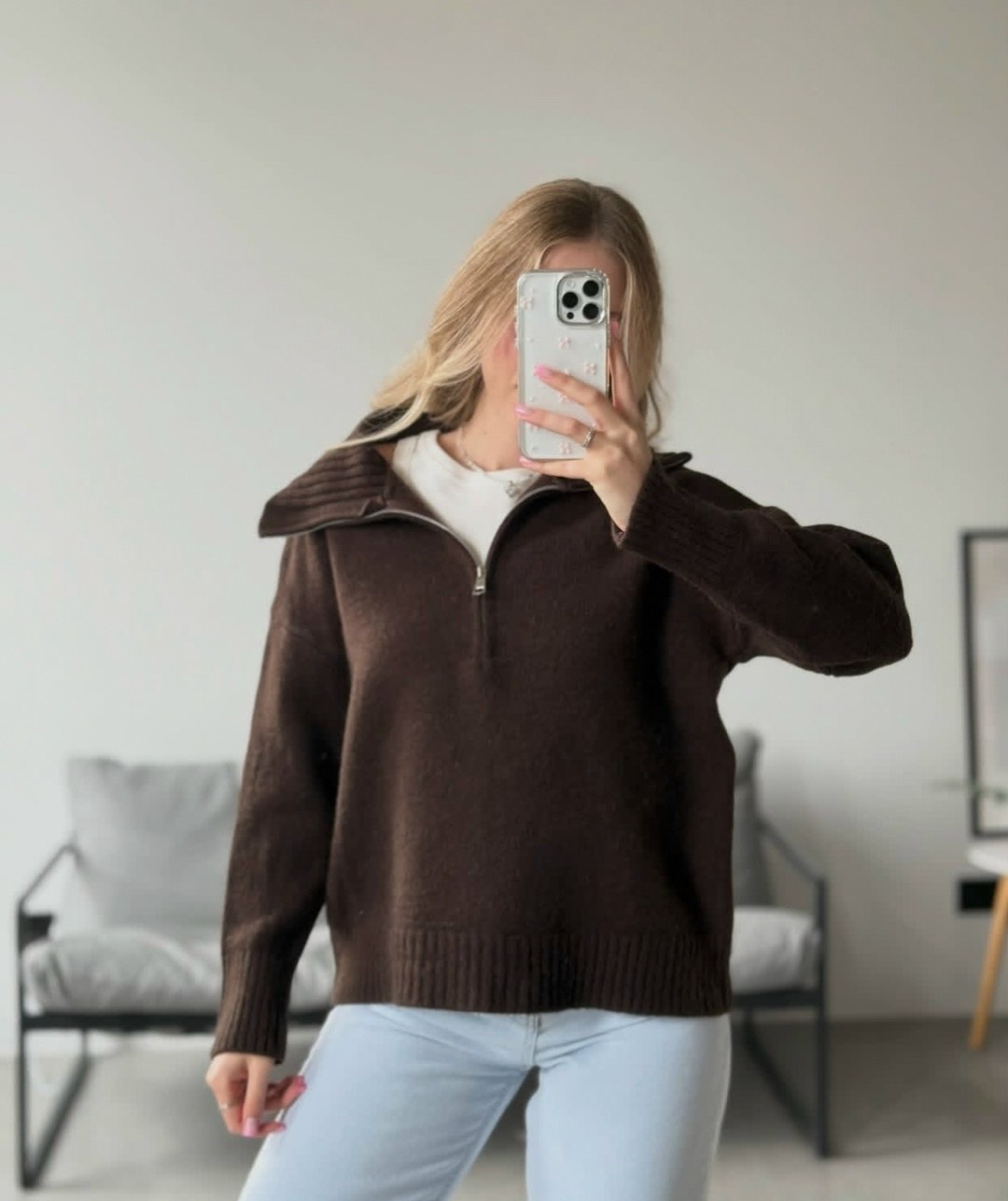 свитер укороченный оверсайз с горлом на молнии lyly fashion,свитер оверсайз женский с горлом на молнии safin,свитер с горлом на молнии оверсайз vada,кофта на молнии оверсайз,джемпер оверсайз с воротни