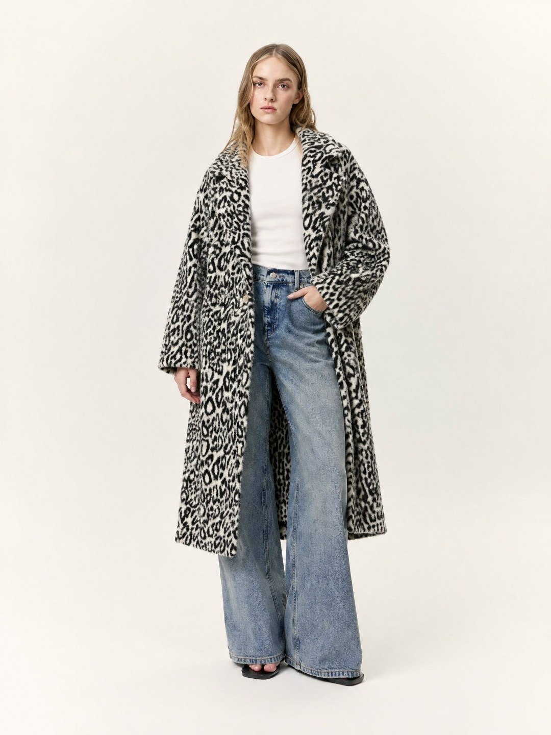 длинное пальто свободного покроя с леопардовым принтом miss selfridge,женское длинное пальто из искусственного меха с леопардовым принтом,vira plotnikova полупальто бежевый леопард,пальто женские,леоп