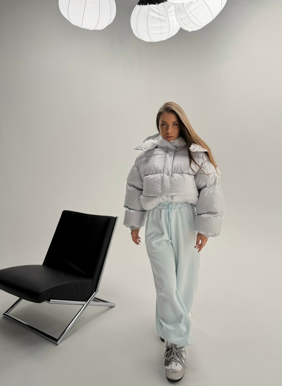 куртка oversize пуховая светло-серая,куртка fly 09110129 светло-серая,зимние куртки,стильная куртка,куртка оверсайз