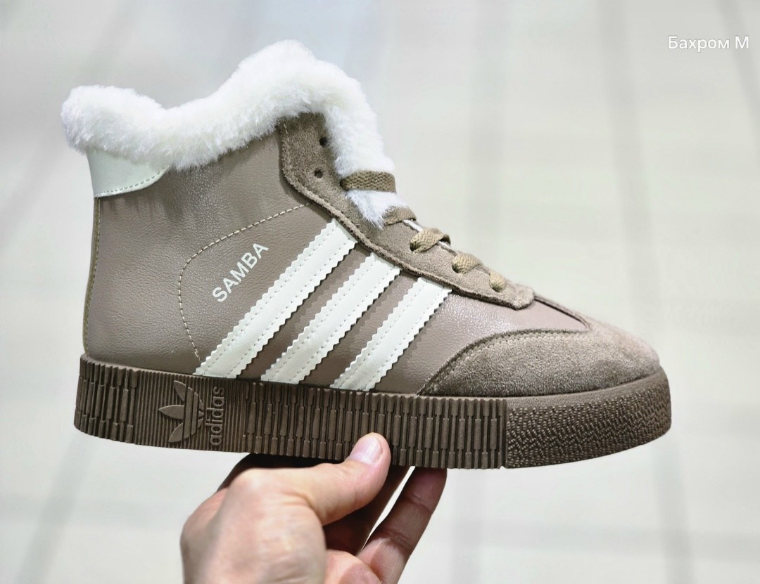 ,кроссовки adidas samba, женская,кроссовки высокие adidas samba зимние с мехом,кроссовки зимние женские