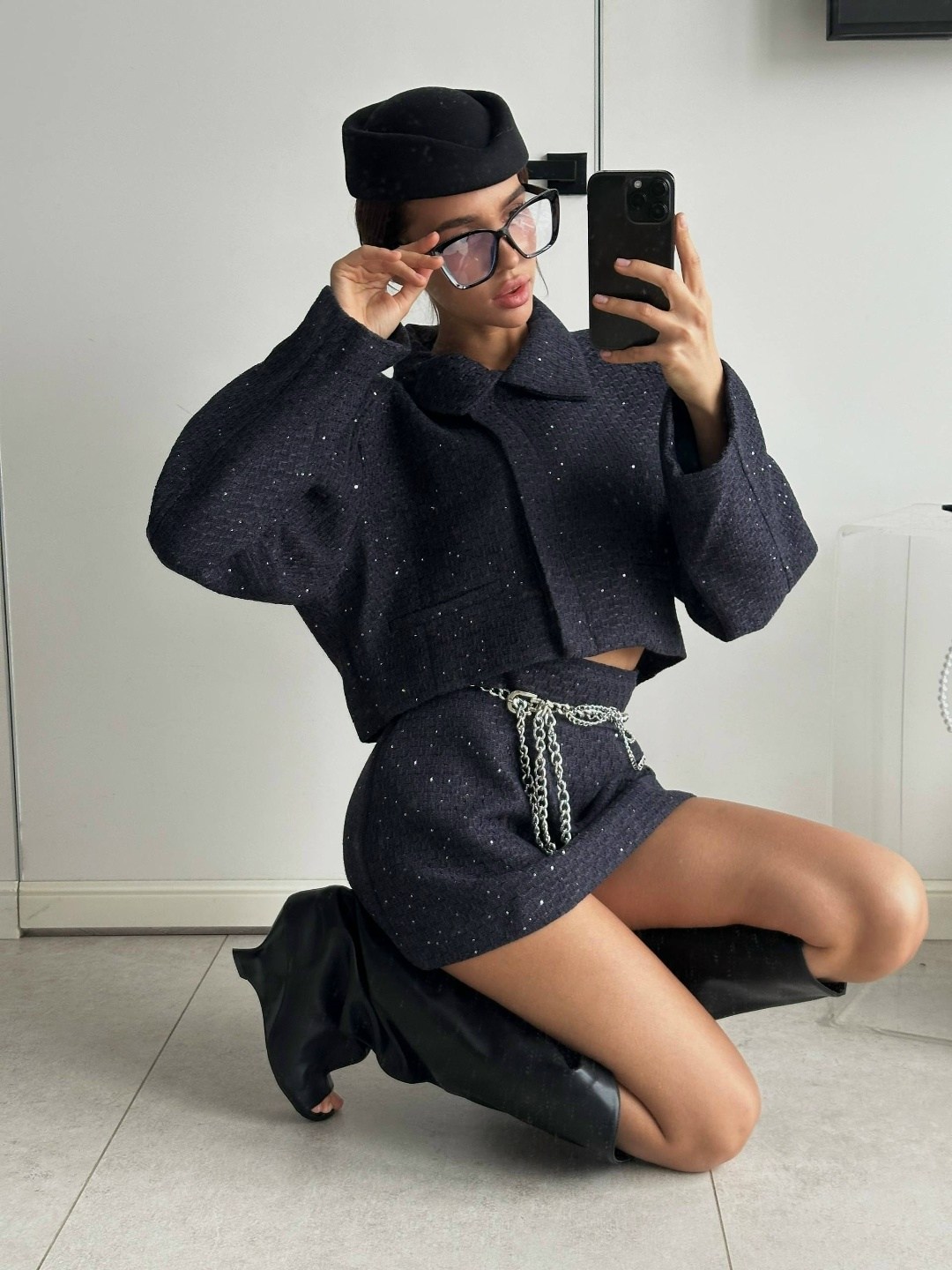 твидовый костюм,костюм с юбкой,жакет твидовый укороченный modern style,жакет твидовый укороченный,жакет твидовый