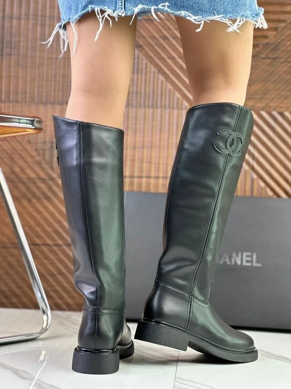 сапоги chanel,сапоги шанель,сапоги celine,сапоги,брендовые сапоги gucci женские кожаные на низком каблуке