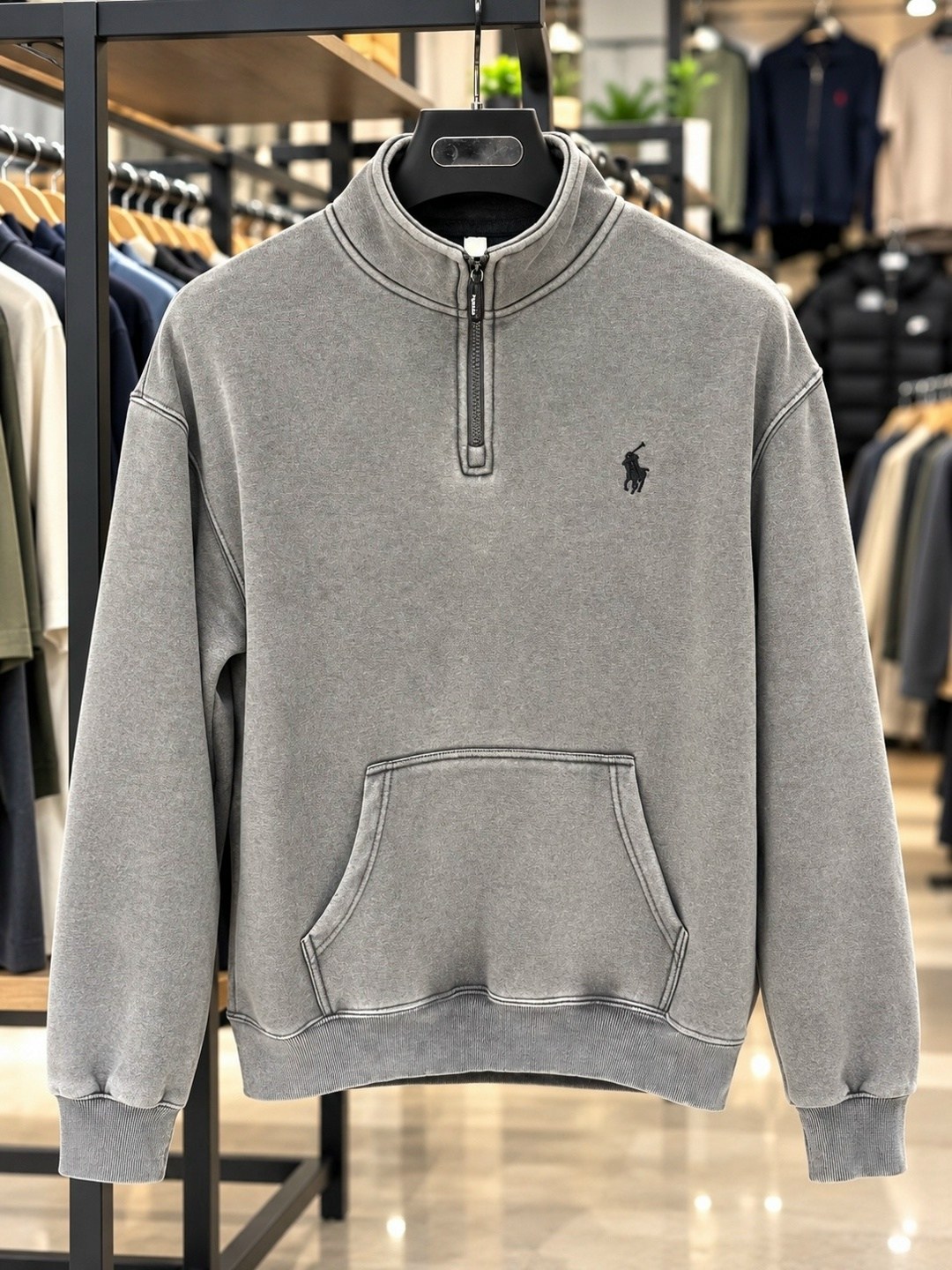 джемпер polo ralph lauren vintage fleece quarter zip sweat,мужской серый свитер от polo ralph lauren,polo ralph lauren джемпер,кофта поло,polo ralph lauren half zip pullover