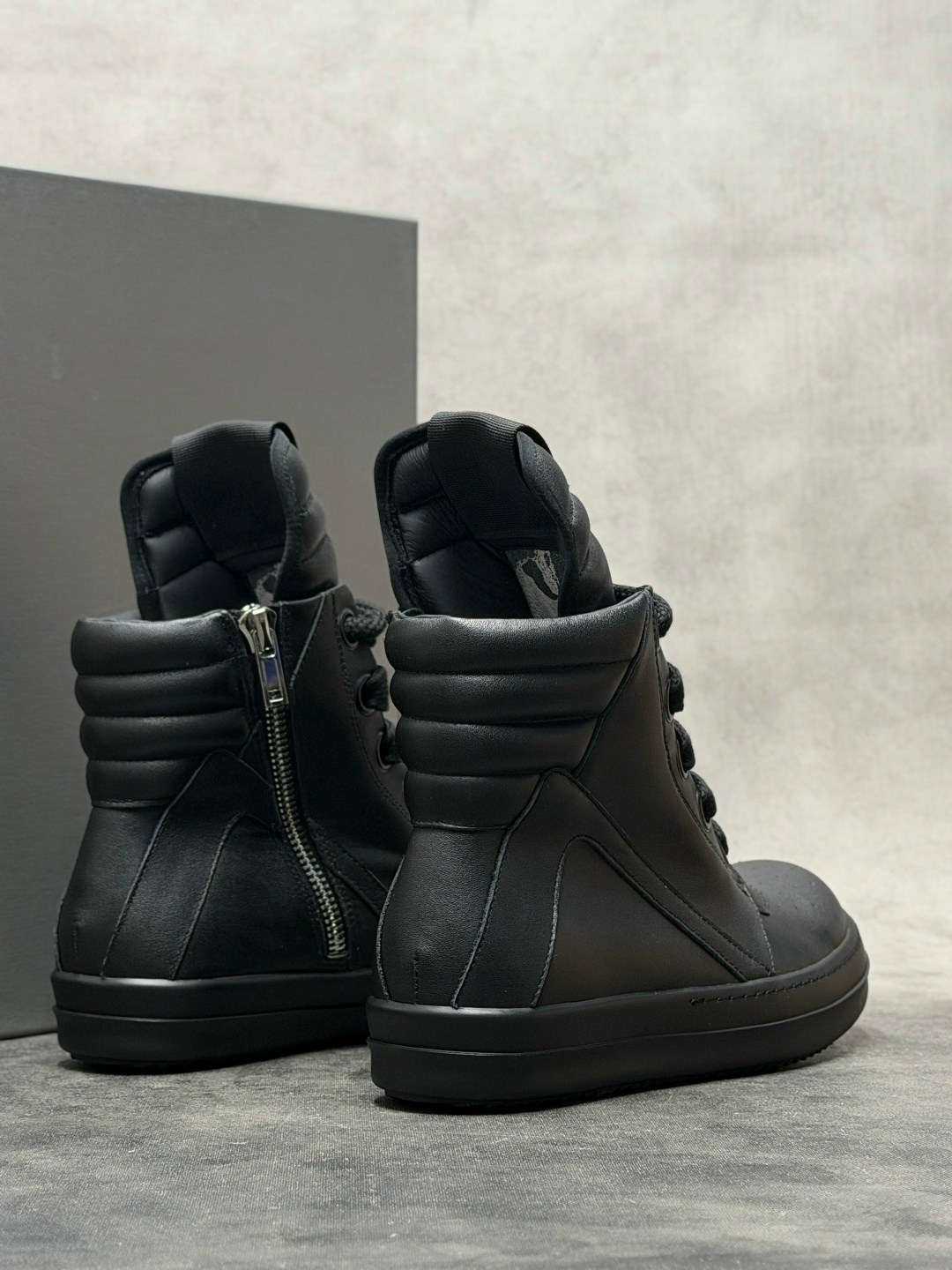 кожаные высокие кроссовки geobasket на шнуровке rick owens бежевый,высокие кроссовки rick owens geobasket high белый,,мужские высокие кроссовки,кроссовки rick owens