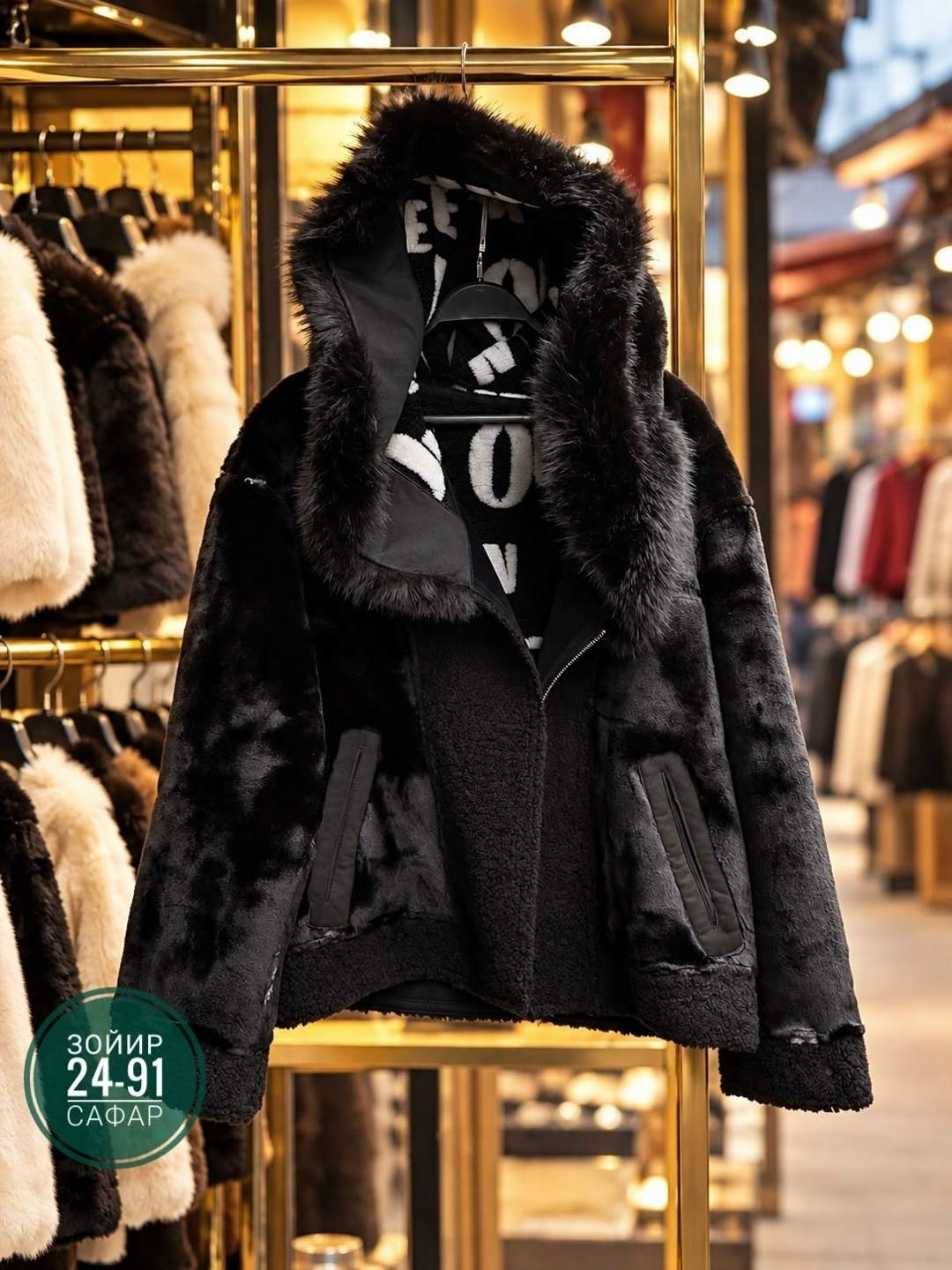 шуба искусственная экошуба зимняя с капюшоном (oversize) n&t store,шуба из экомеха с капюшоном 46-52, цвет черный,искусственная женская шуба,шуба искусственная,шуба из экомеха с капюшоном 46-52 размер