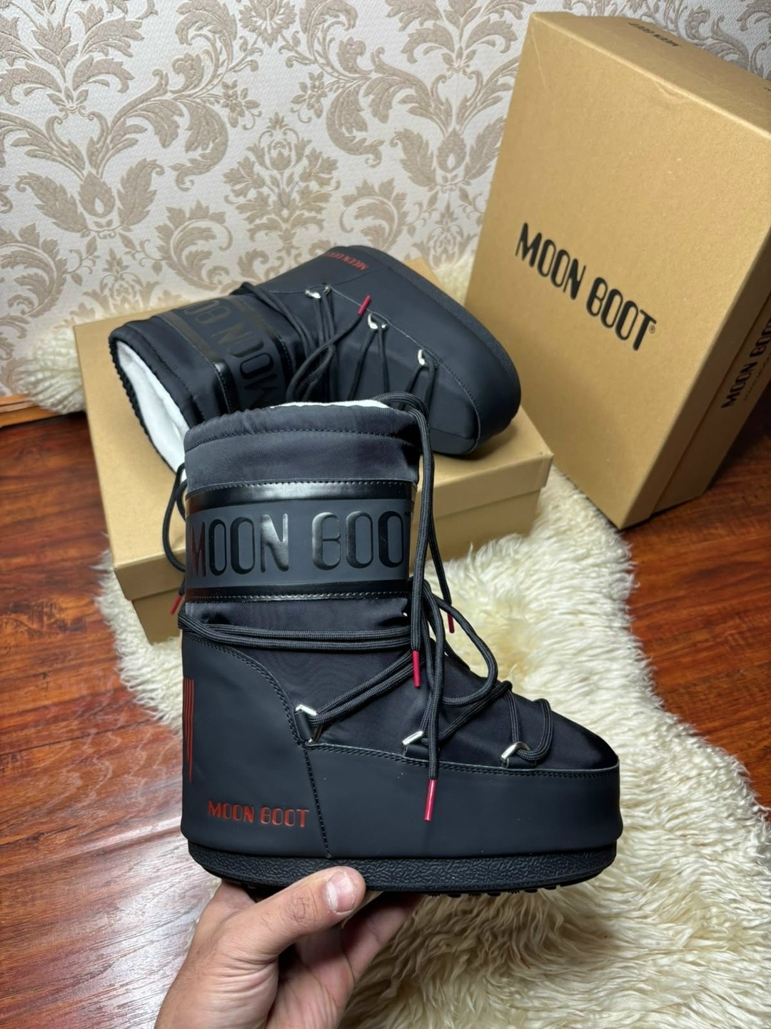 зимние ботинки moon boot,,луноходы женские,ботинки moon boot,зимние ботинки moon boot icon черный