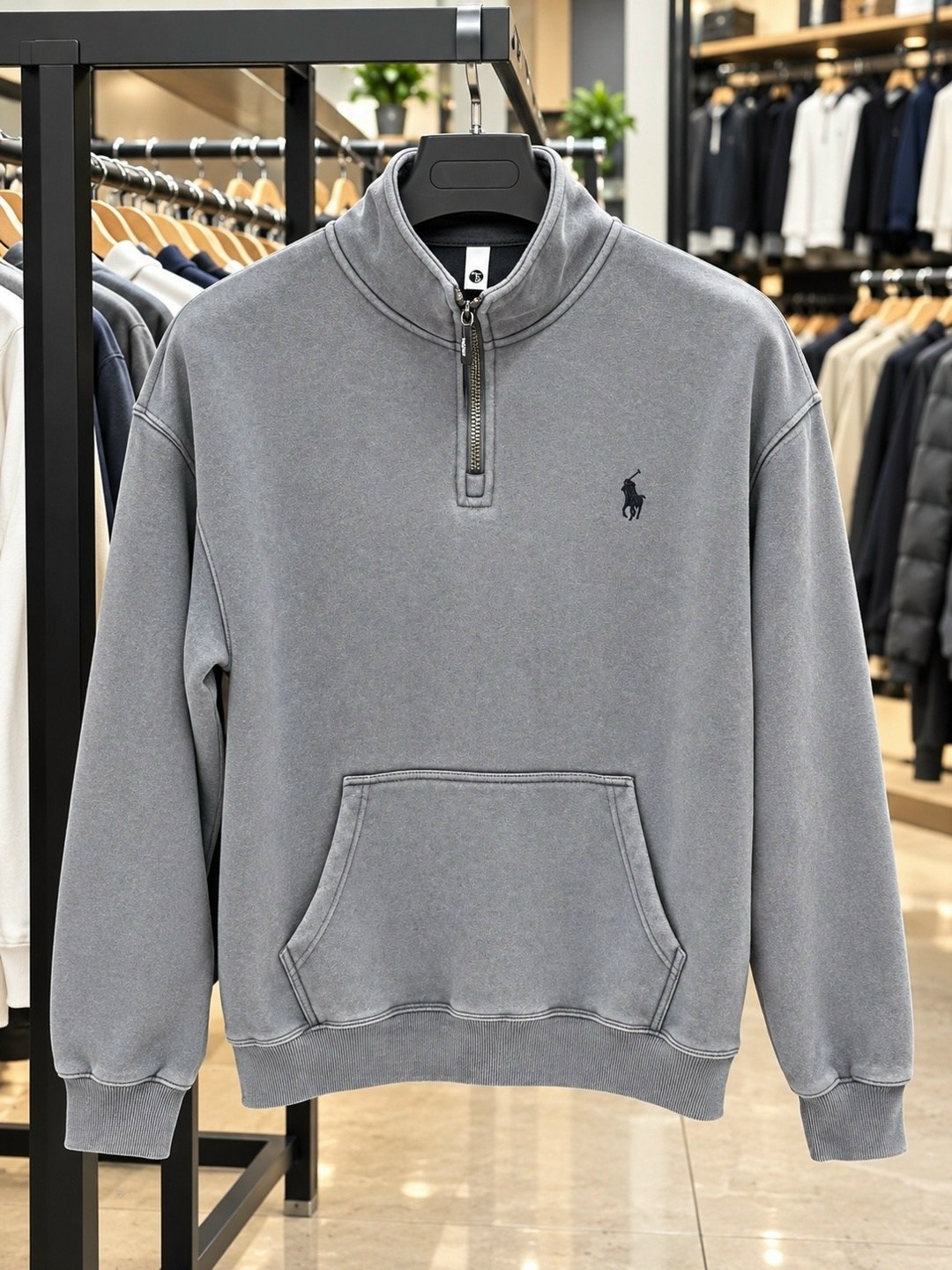 джемпер polo ralph lauren vintage fleece quarter zip sweat,мужской серый свитер от polo ralph lauren,polo ralph lauren джемпер,кофта поло,polo ralph lauren half zip pullover