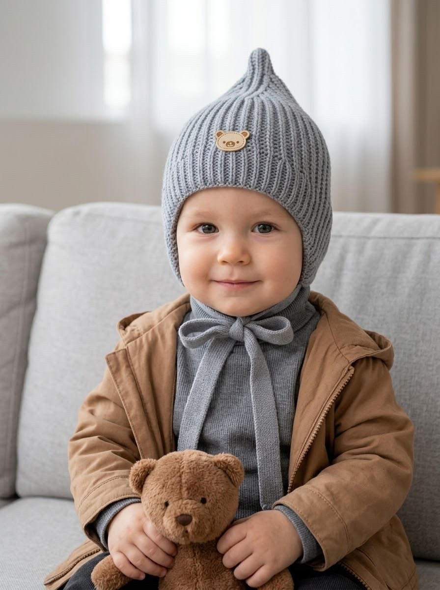 шапка-шлем для новорожденных серый happy baby,шапка-шлем для новорожденных холодный-серый happy baby,шапочка детская,шапочка для малыша,шапочка для новорожденного