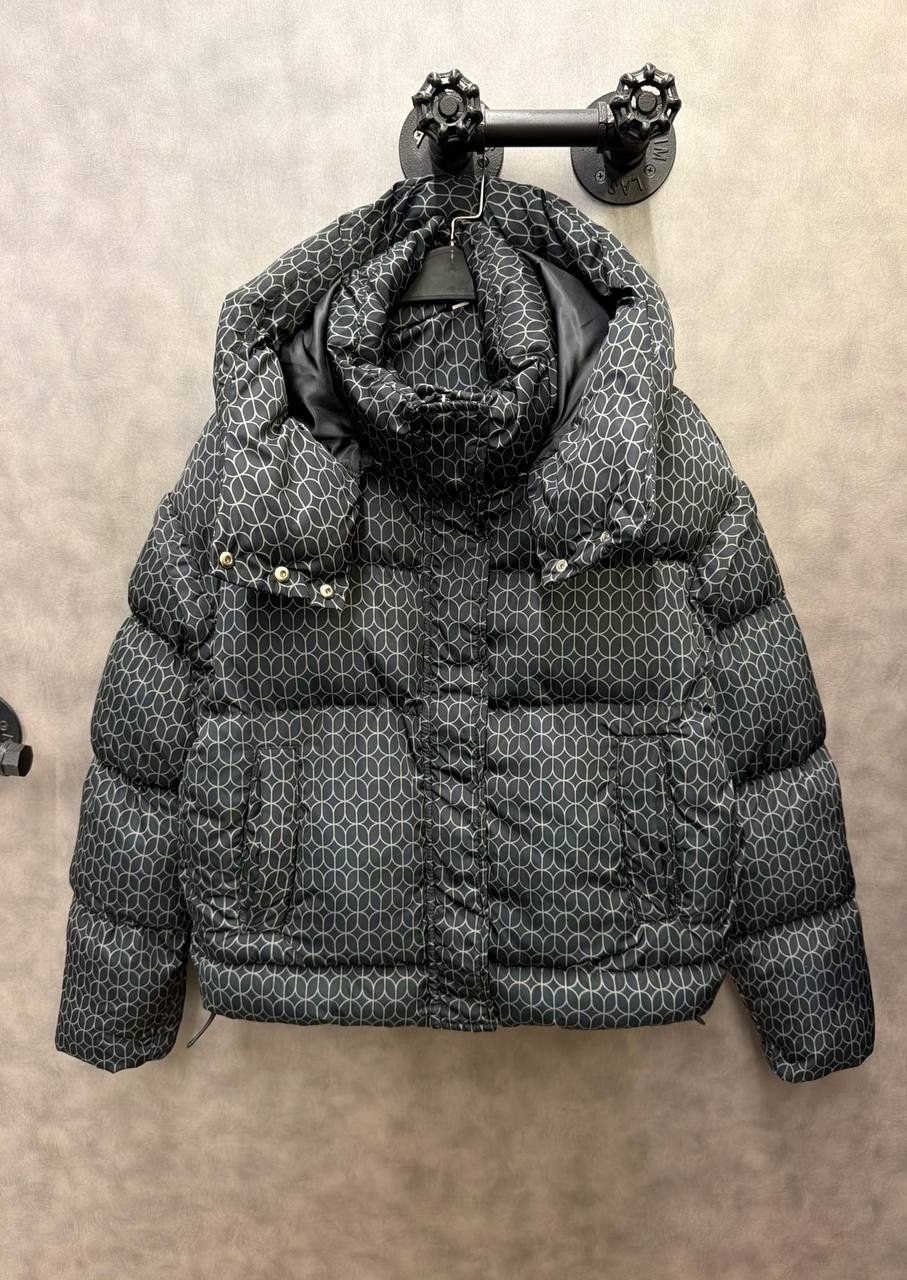 мужская куртка burberry tb monogram - grey,пуховик женский,куртка женская,короткий пуховик,теплая куртка