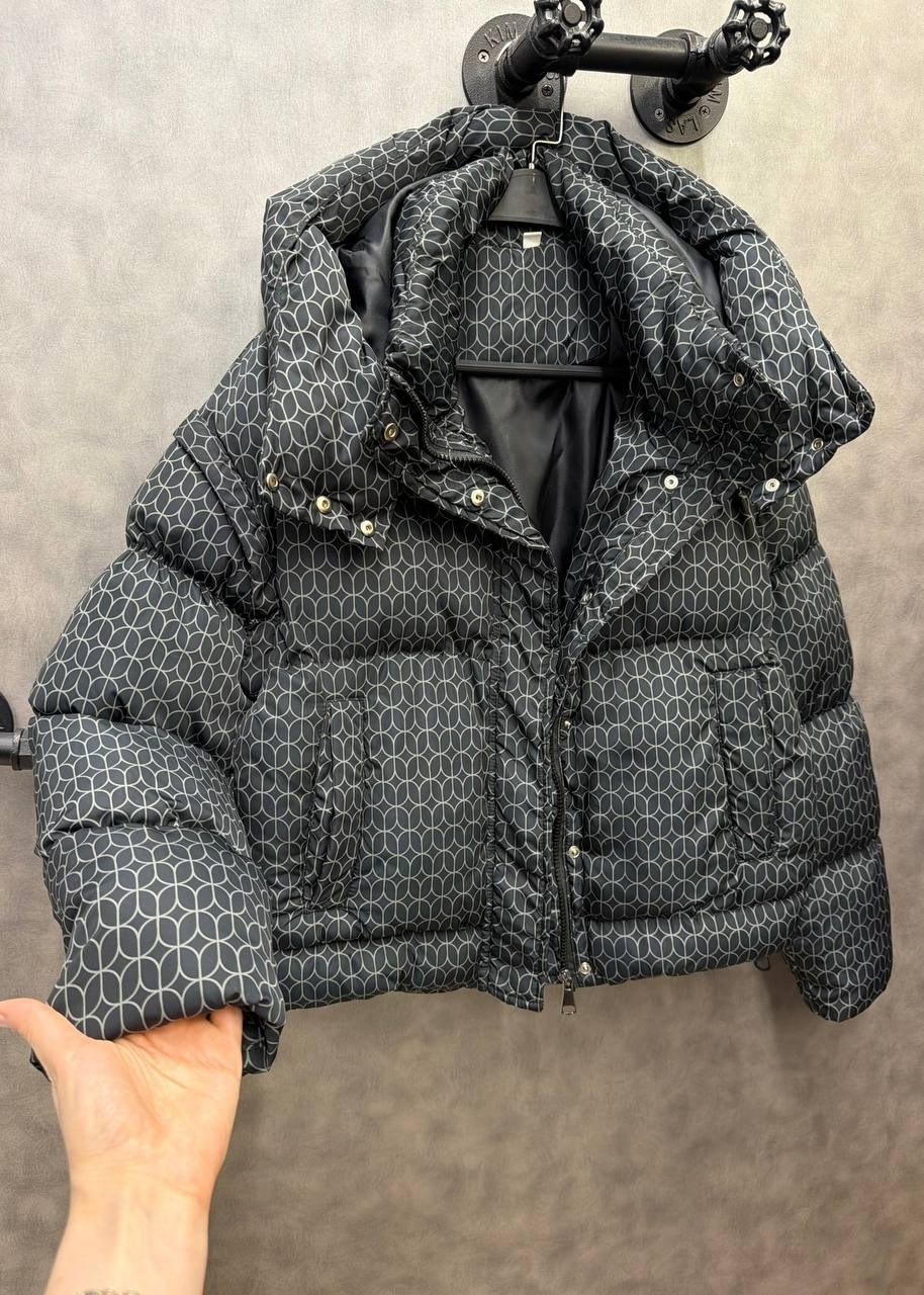мужская куртка burberry tb monogram - grey,пуховик женский,куртка женская,короткий пуховик,теплая куртка