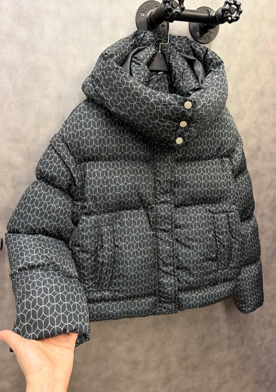 мужская куртка burberry tb monogram - grey,пуховик женский,куртка женская,короткий пуховик,теплая куртка