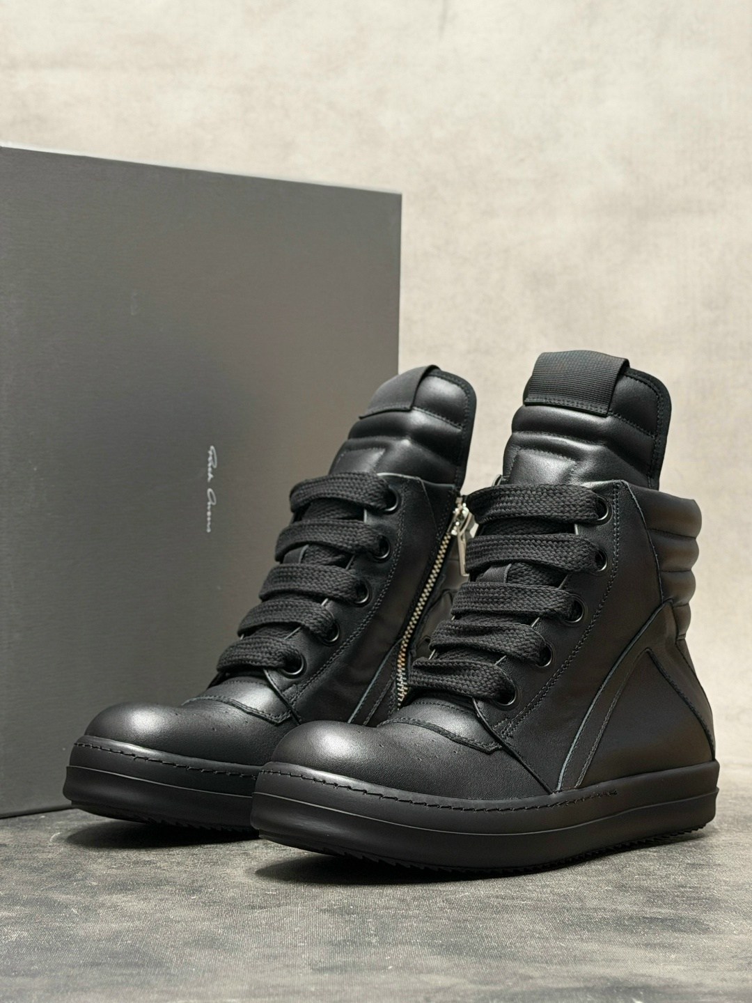 кожаные высокие кроссовки geobasket на шнуровке rick owens бежевый,высокие кроссовки rick owens geobasket high белый,,мужские высокие кроссовки,кроссовки rick owens