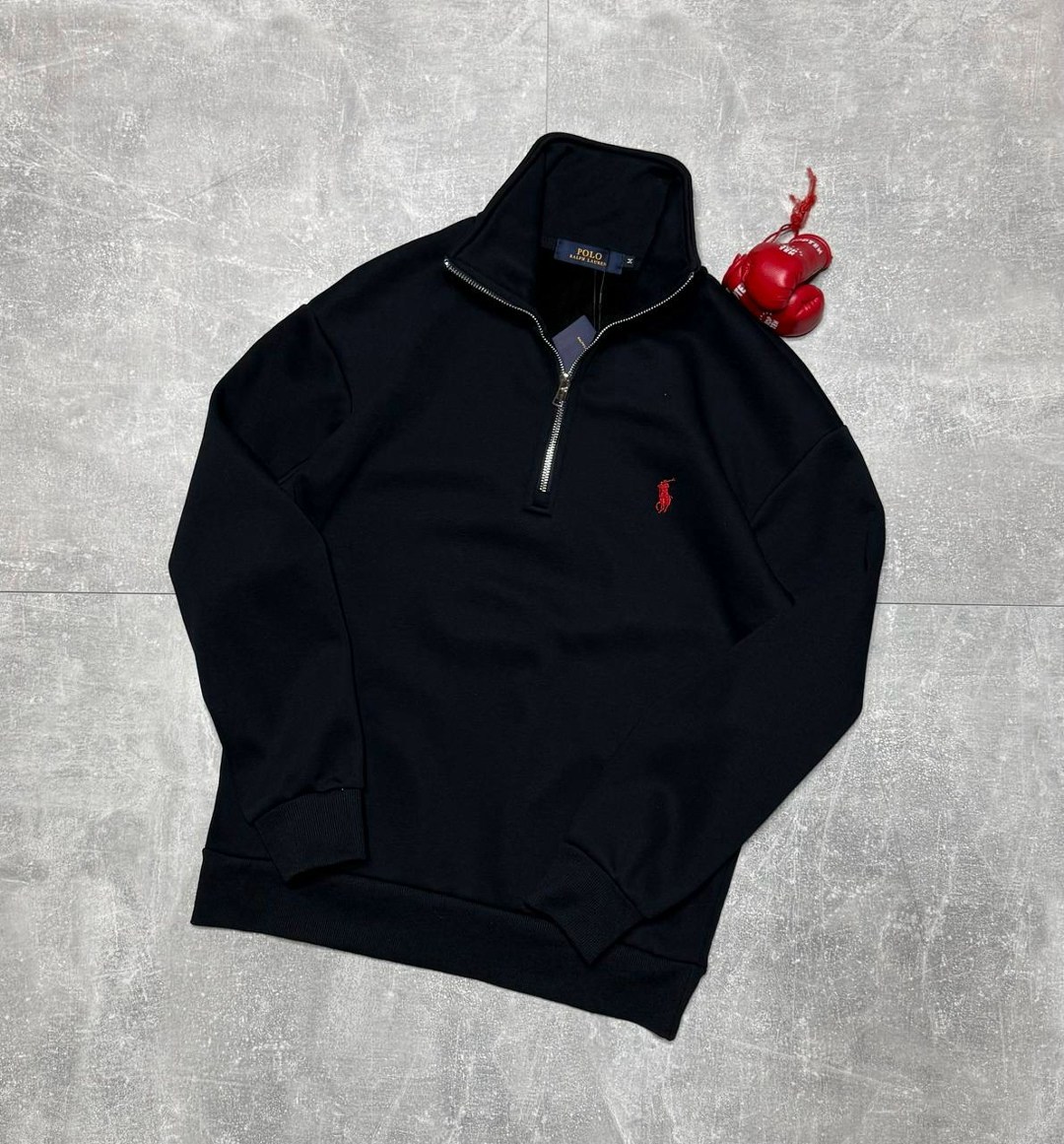 джемпер polo ralph lauren,кофта полузамок polo ralph lauren "black",кофта на замке,мужская кофта,кофта толстовка