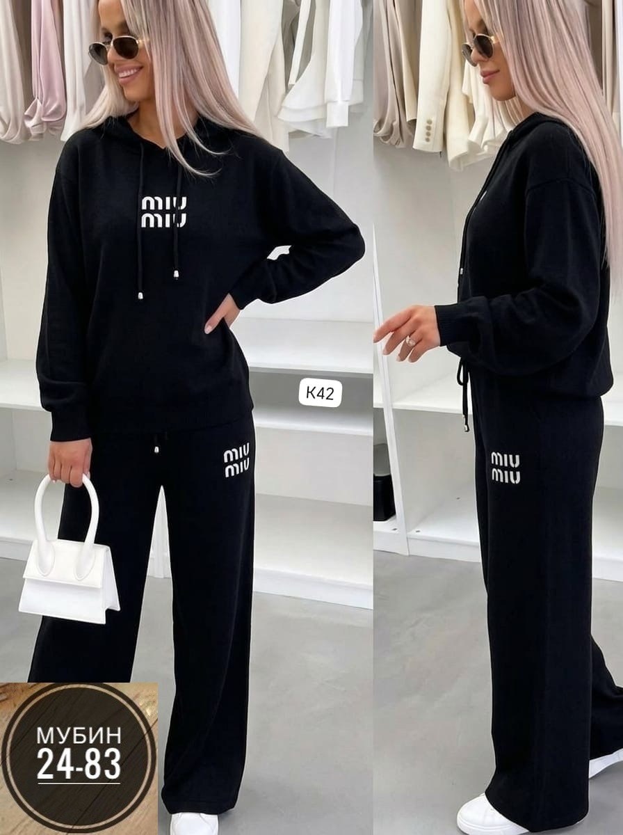 вязаный костюм свитшот и брюки trend collection,костюм трикотажный женский,трикотажный костюм,костюм двойка женская,вязаный костюм свитшот и брюки trend.collection 329654099