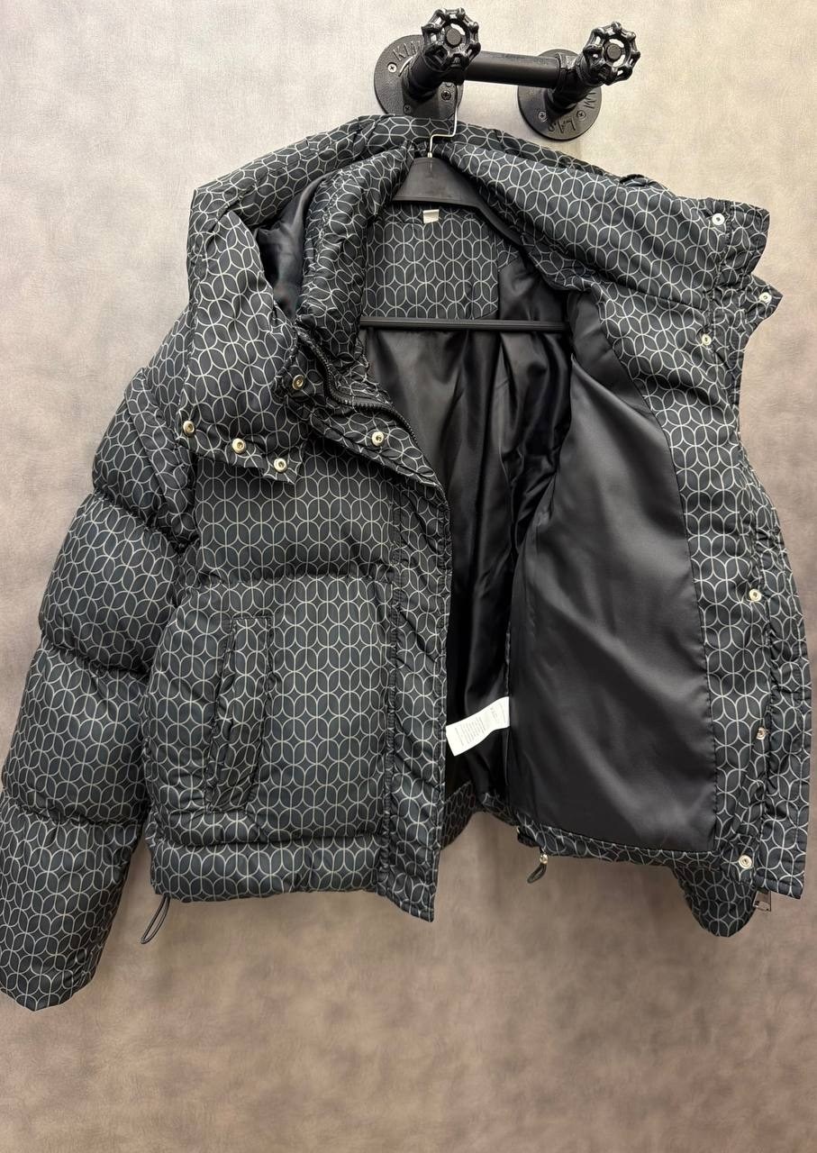 мужская куртка burberry tb monogram - grey,пуховик женский,куртка женская,короткий пуховик,теплая куртка